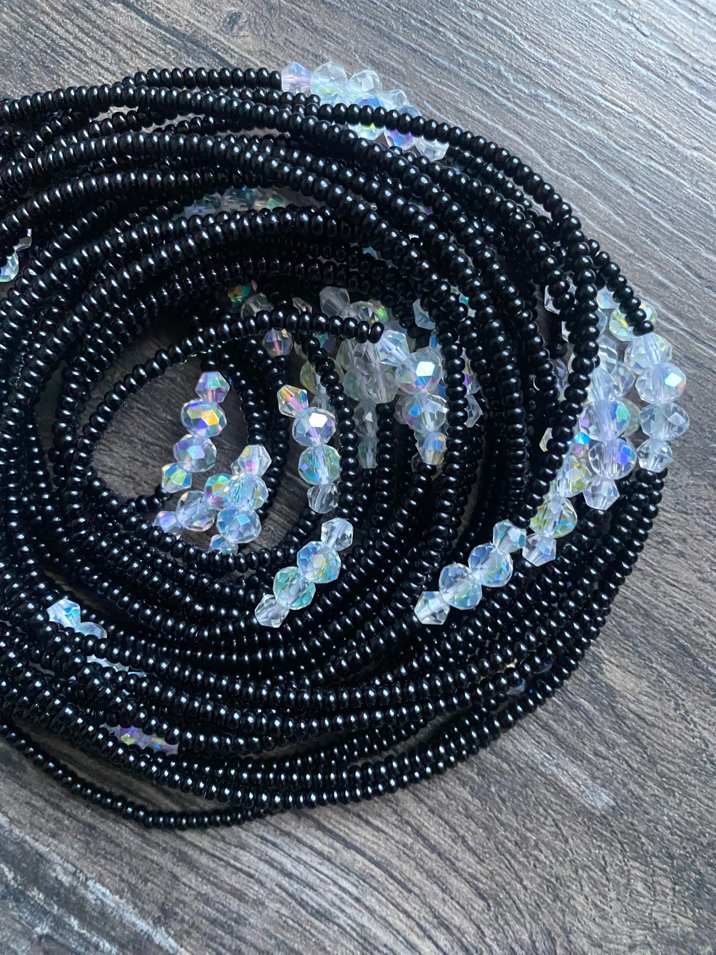 Noir Radiance- Black Waist Beads