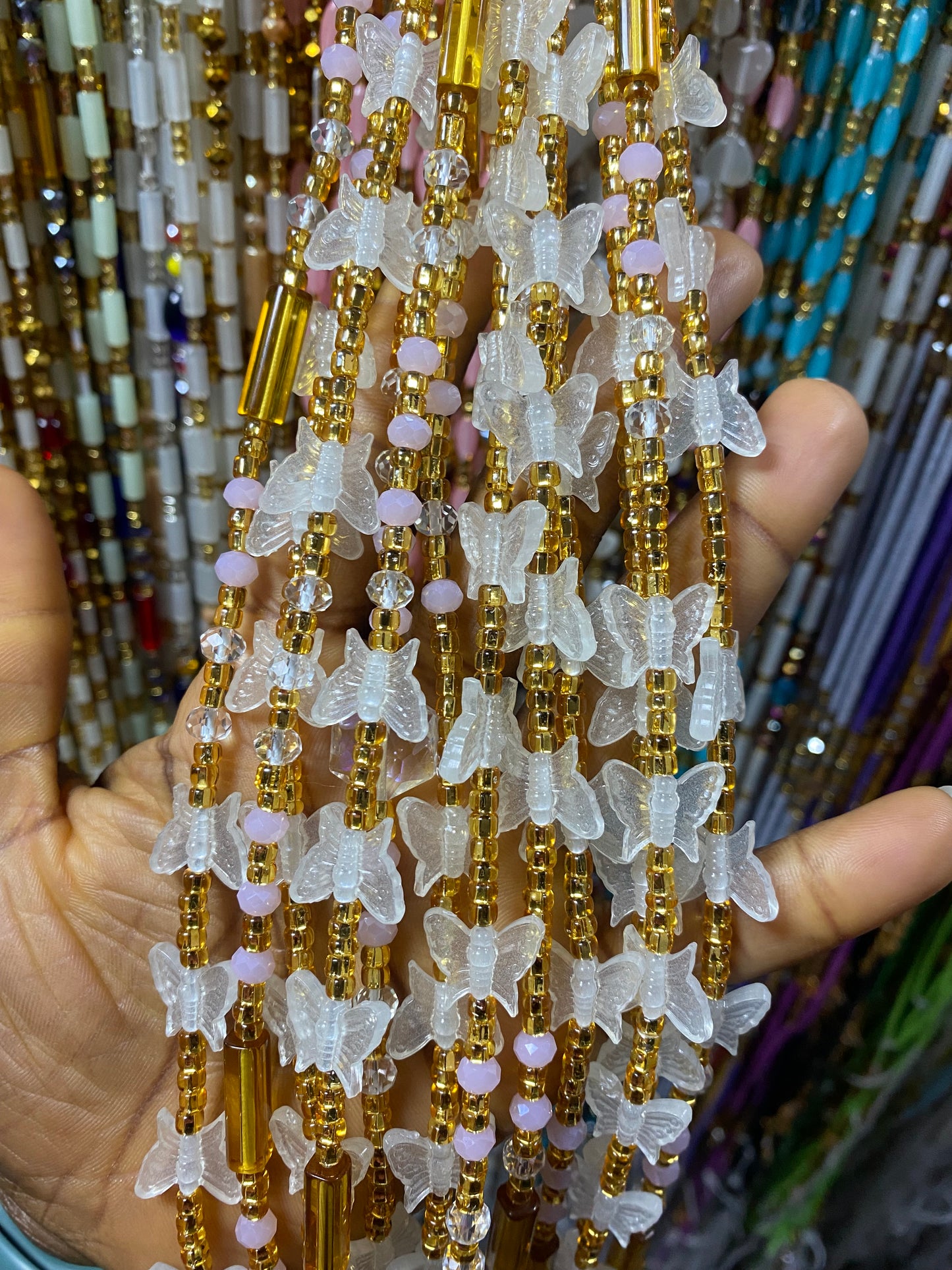 Soft Glow in the Dark Waist Bead waistBeads- Tie On Waist Beads- 45”-50.