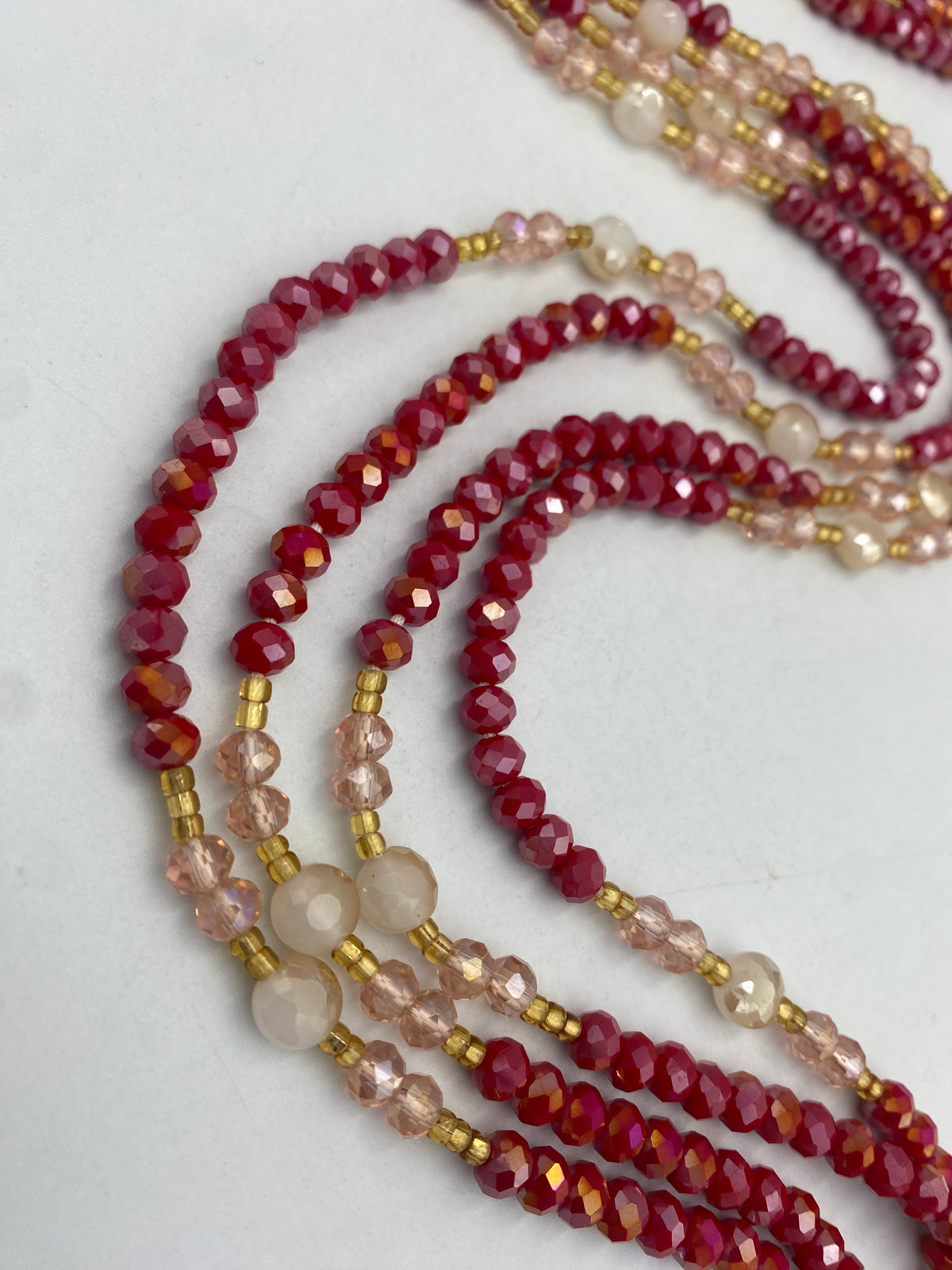 Red Crystal Waist Bead 45”| 1 PC
