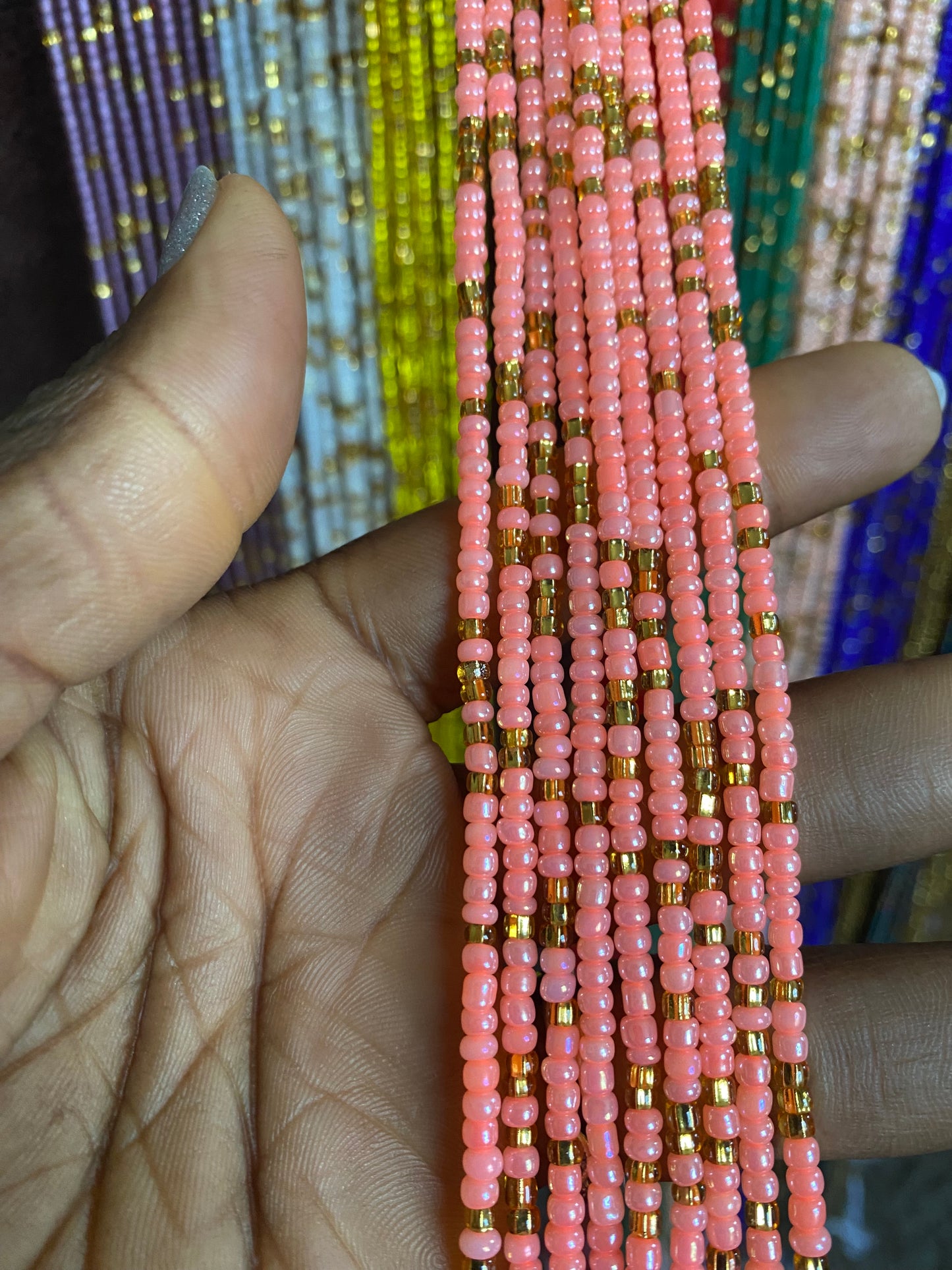 Wholesale Waist Beads – Bulk Multicolored Tie-On Strands (45”–50”)