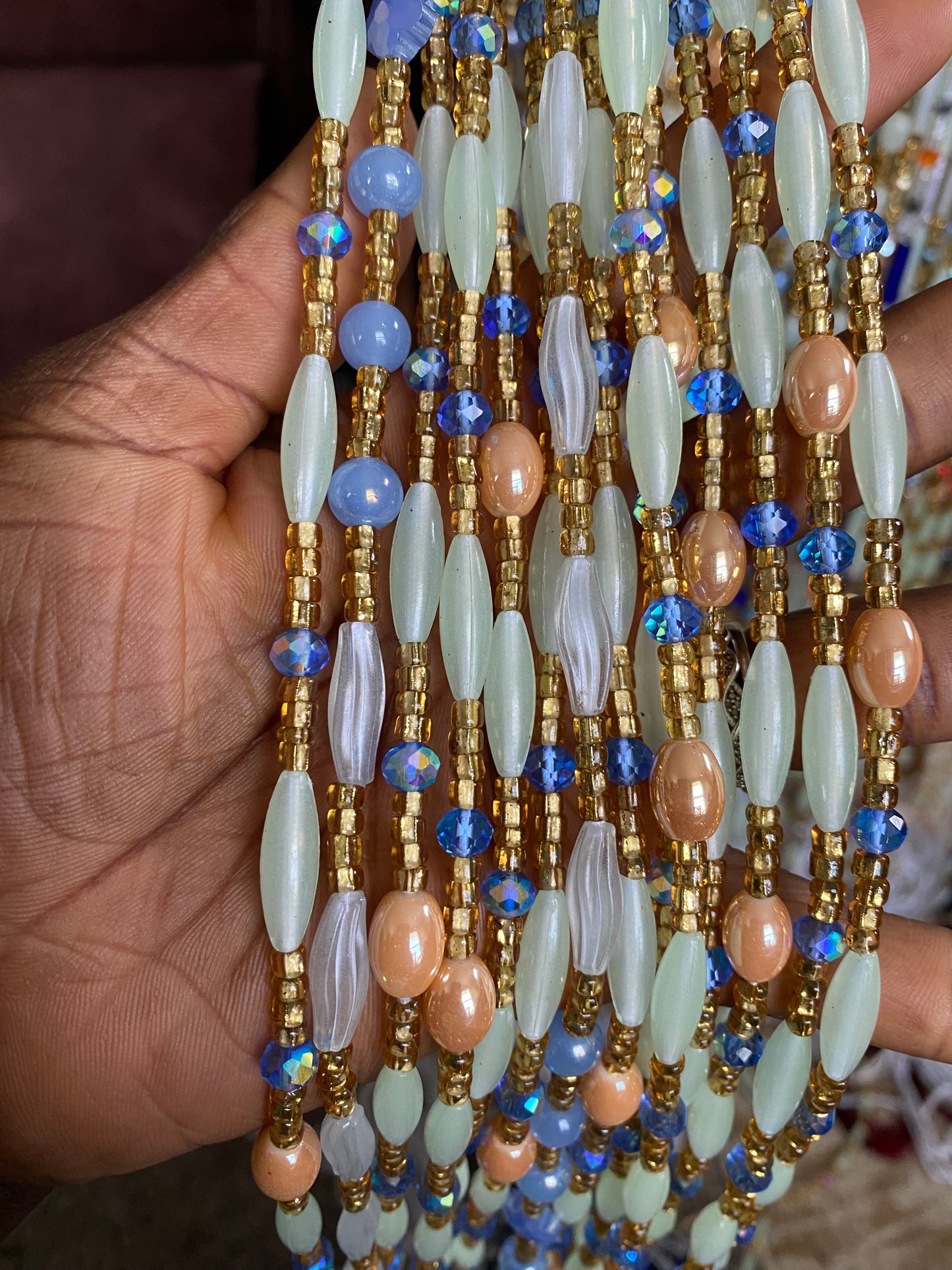 Wholesale Waist Beads | Glow in the dark | African Waist Beads for Resale | Randomly Chosen | 25 Waist Beads | 45"-50".