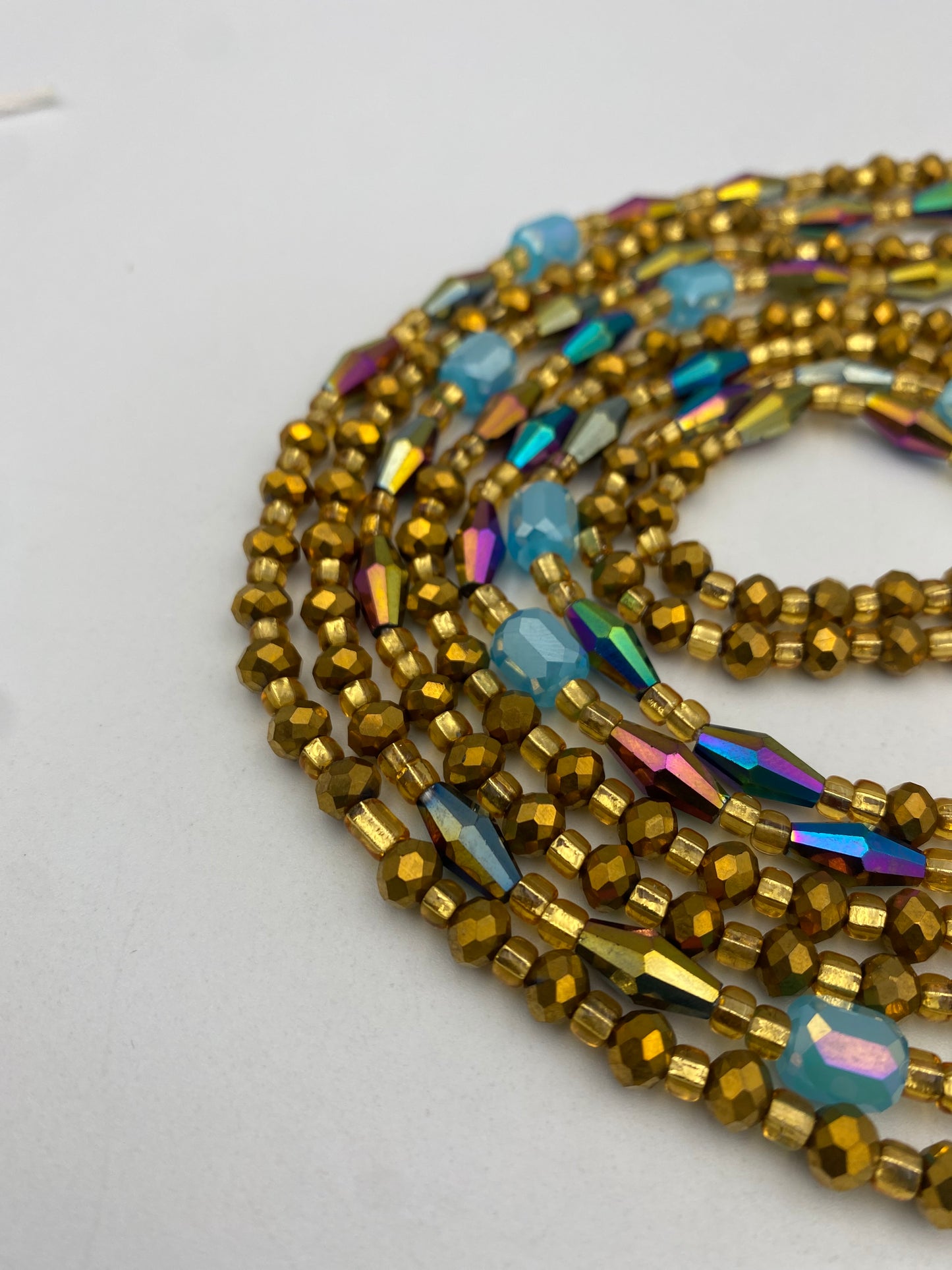 Bronze Crystal Waist Bead- Tie on