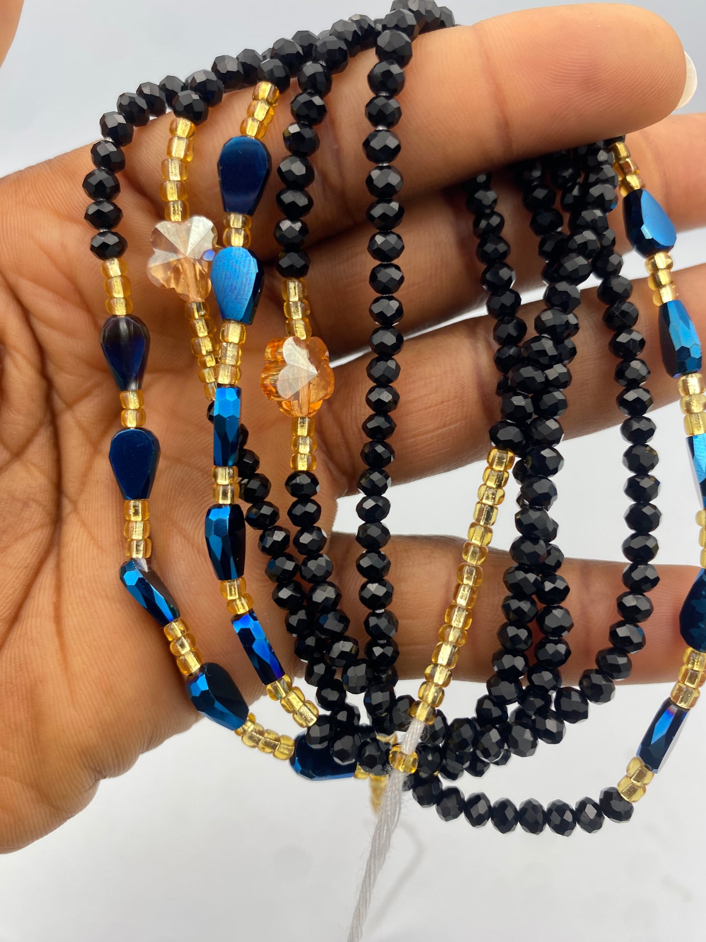 Black Crystal WaistBeads- Luxury-WaistBeads- 45”- 50”