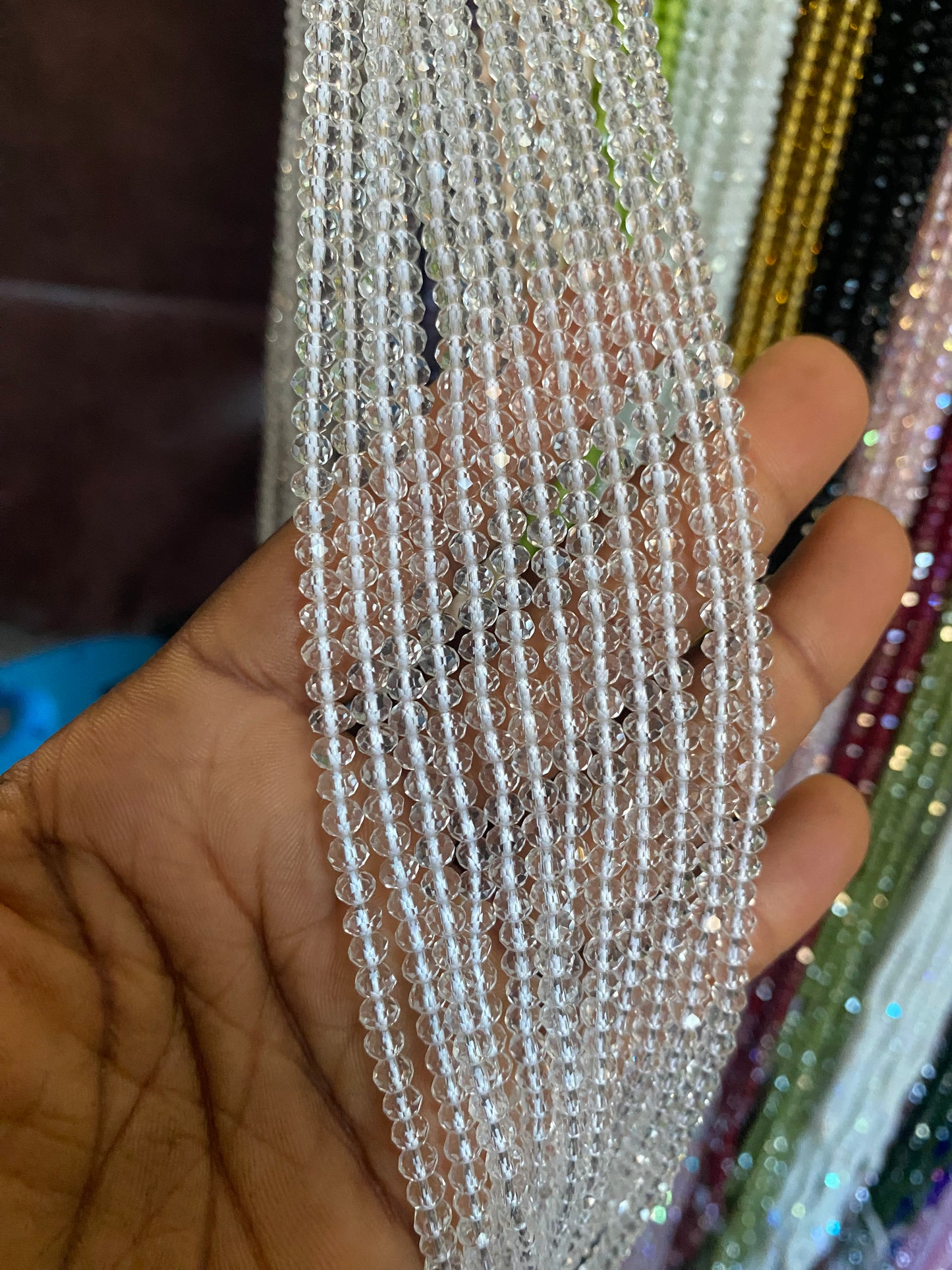 Wholesale Crystal Waist Beads - Solid Colors – 25 Strands – Bulk Variety of Colors | African Tie-On Waist Jewelry 45” | For Resale & Boutique Supply