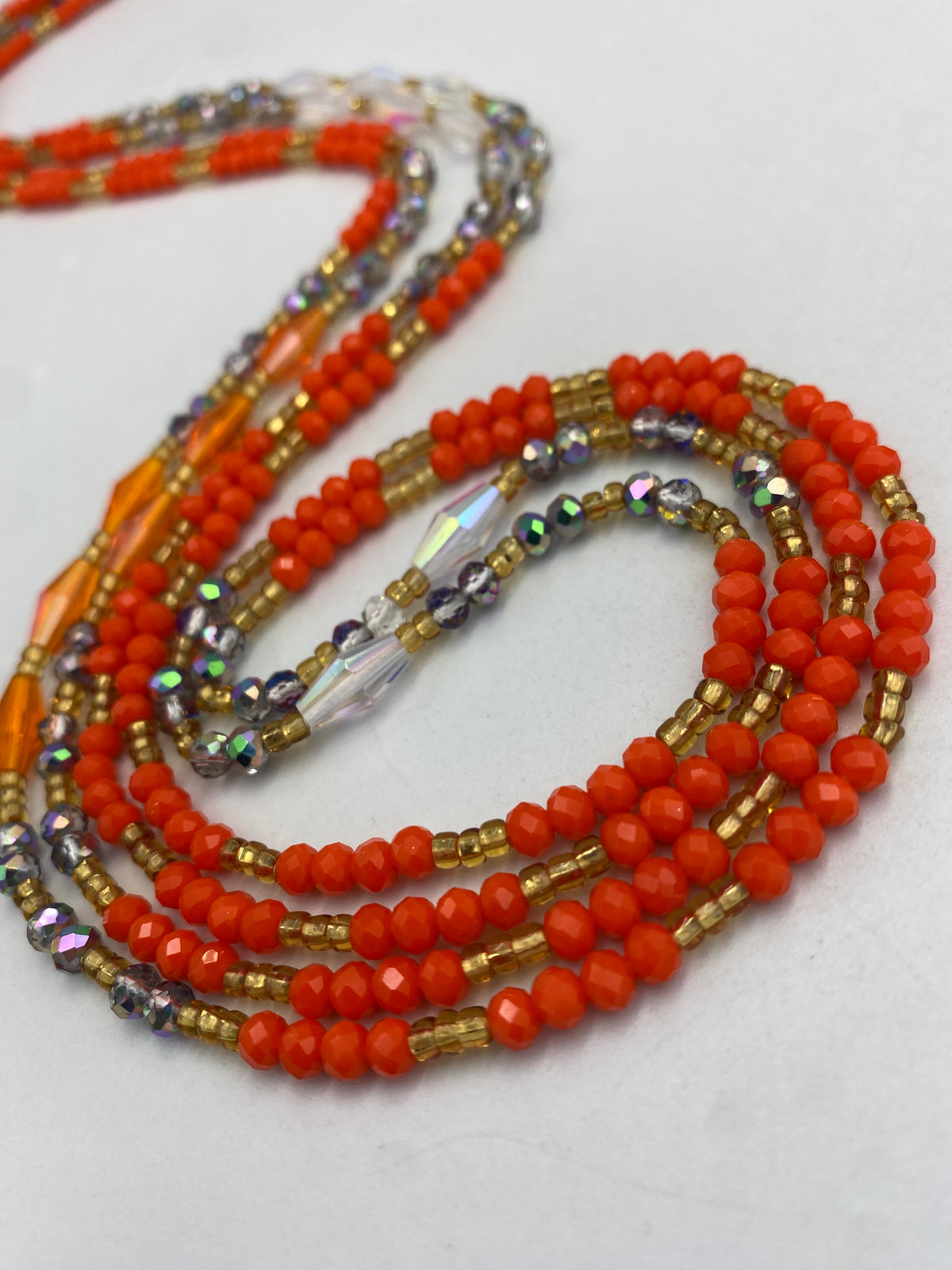 Orange Mini Crystal Waist Bead 45”| 1 PC