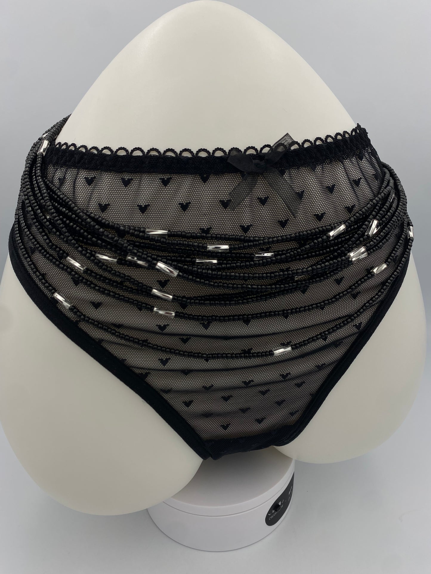 Black & Silver Waist Beads | African Body Jewelry | Price per Waist Bead (45”-50”) – Tie-On