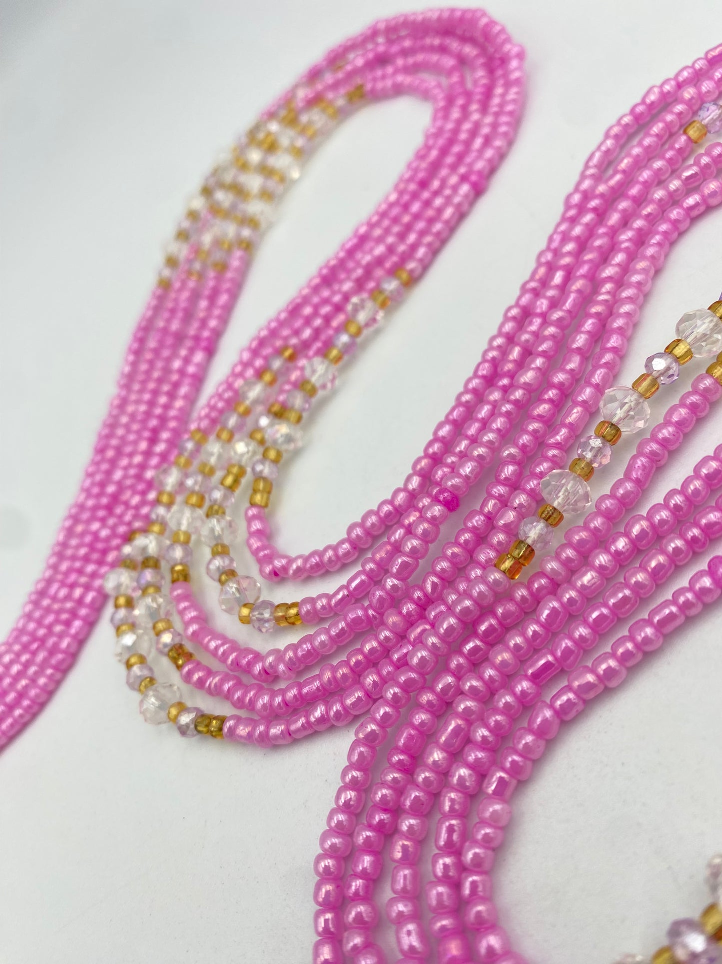 Pink waistbeads- Tie On