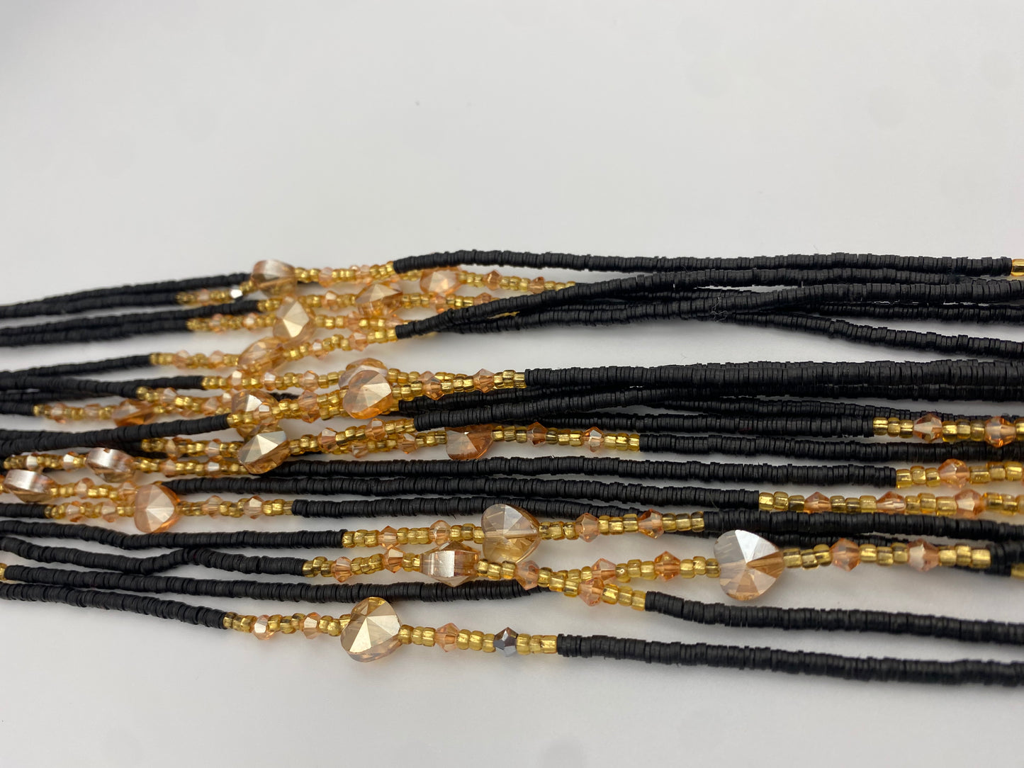 Vinyl Waist Bead- Clay beads- Flat disc waistbeads- 45”- 50”