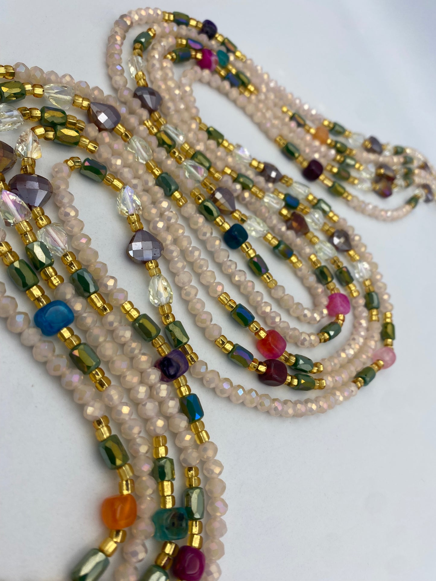 Aria Bloom~ Crystal Waist Bead- Tie On 45”-50”