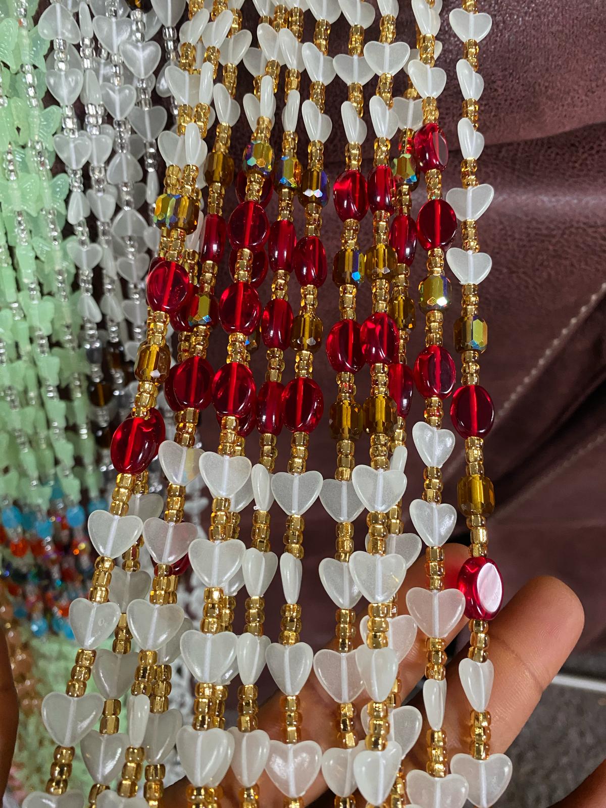 Ruby Love - Glow in the Dark Waist Bead- Tie-On Waist Beads | 45”-50”