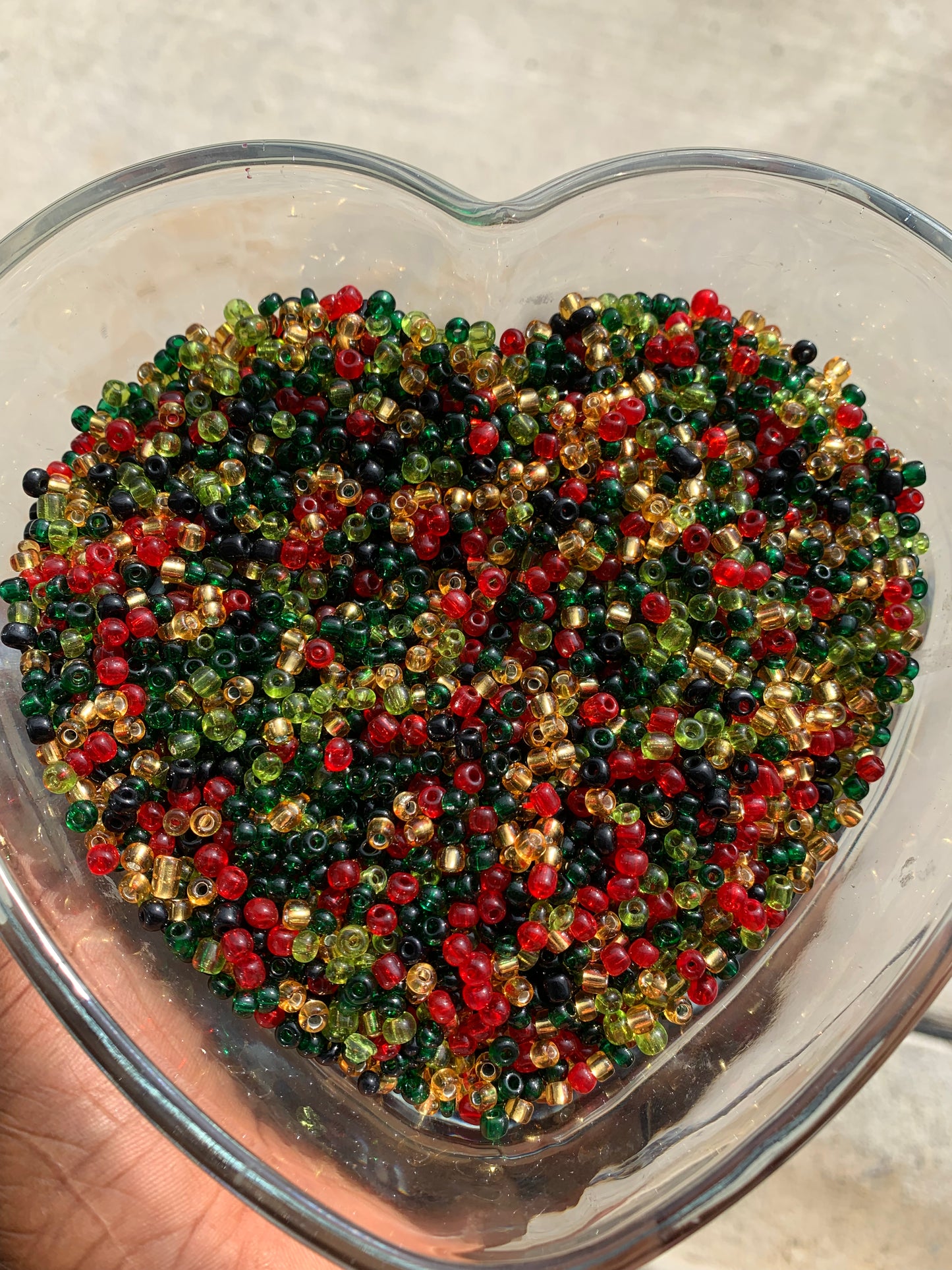 Christmas inspired mix- Glass Beads Size 6mm or bigger, Seed Beads Bulk