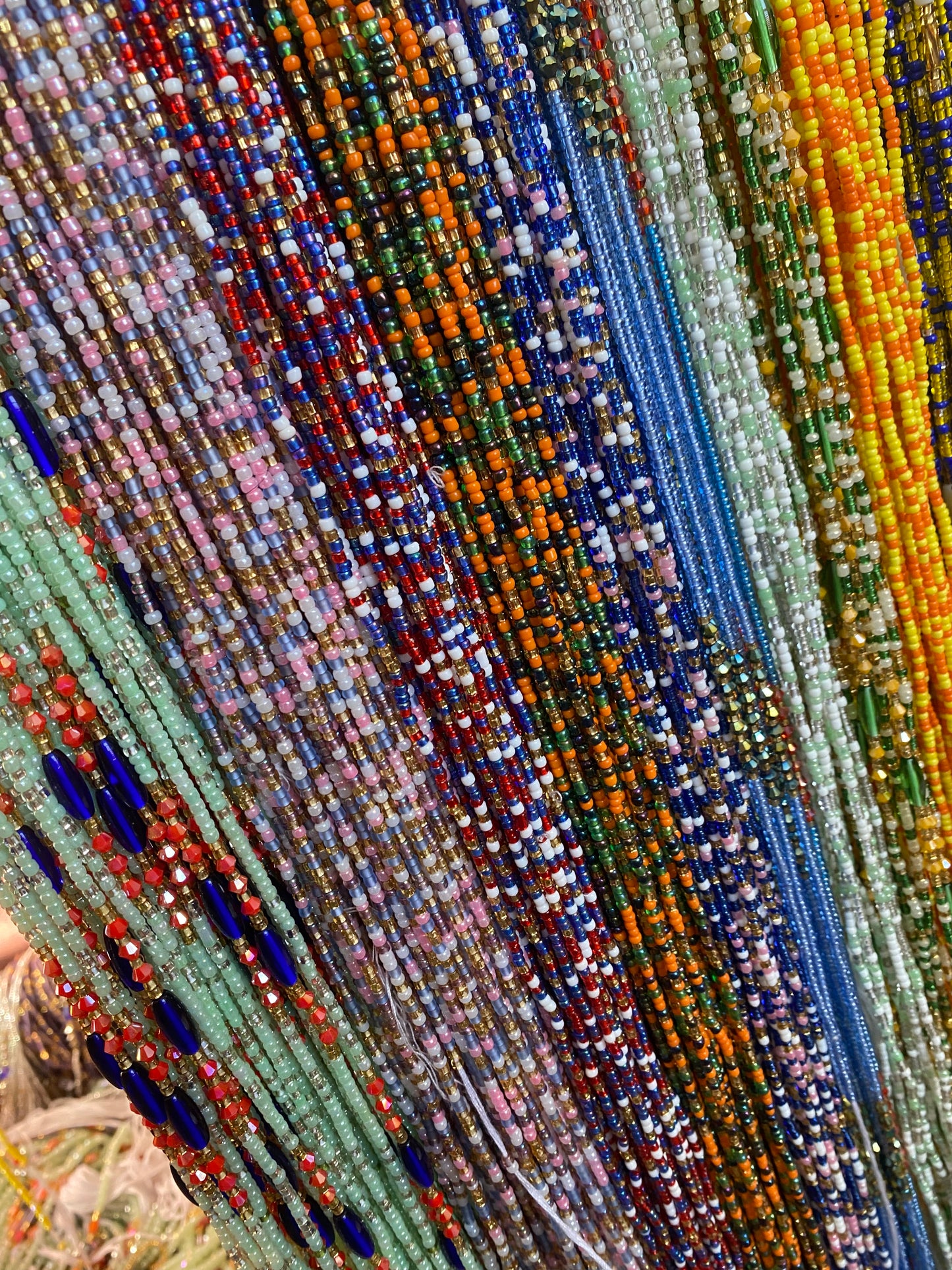 Wholesale Waist Beads – Bulk Multicolored Tie-On Strands (45”–50”)