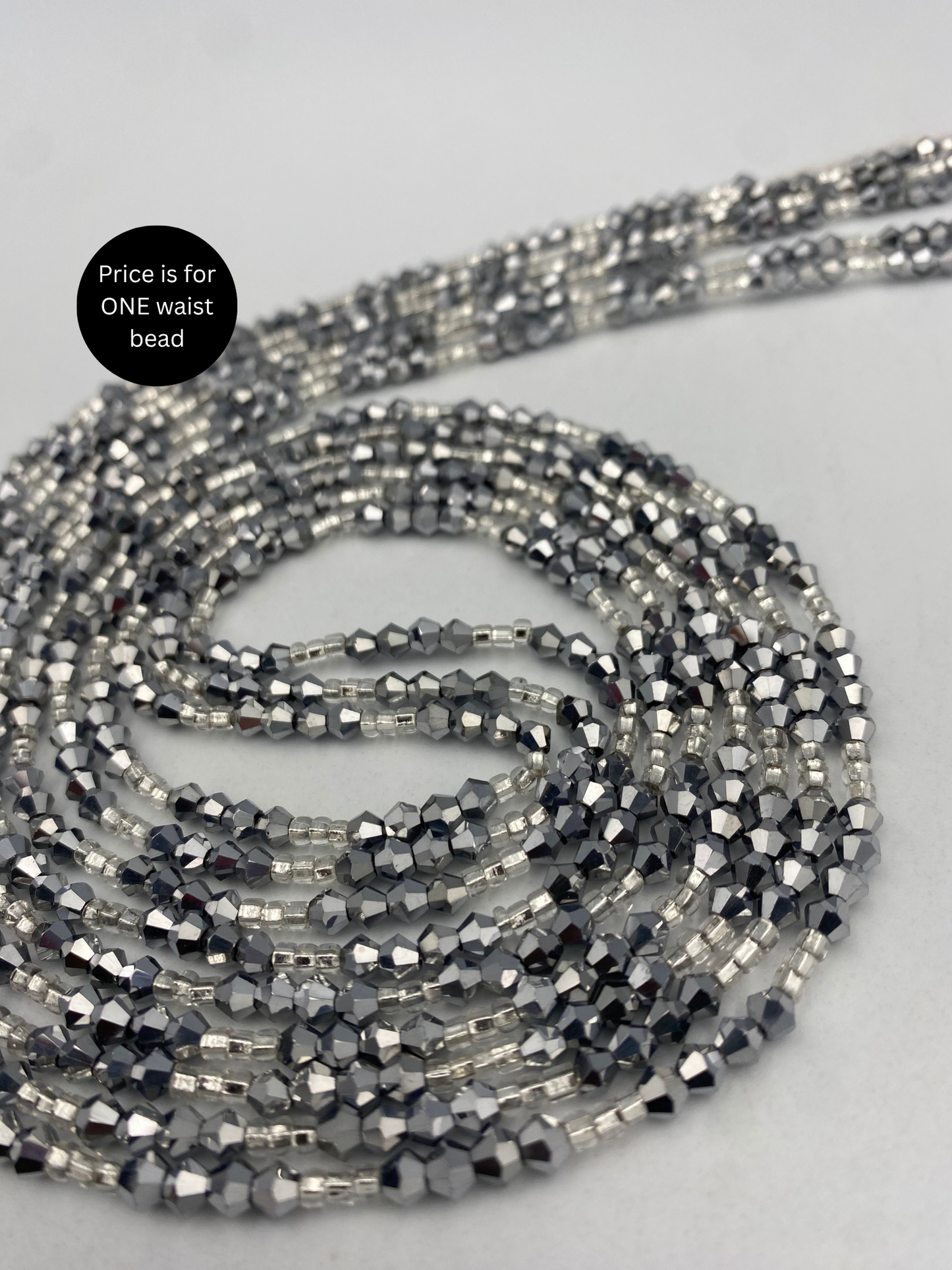 Variety of Crystal Waist Beads, Bicones, Mini crystal Waistbeads-  Choose your Color- Price Per Item - Tie On 40”-50”