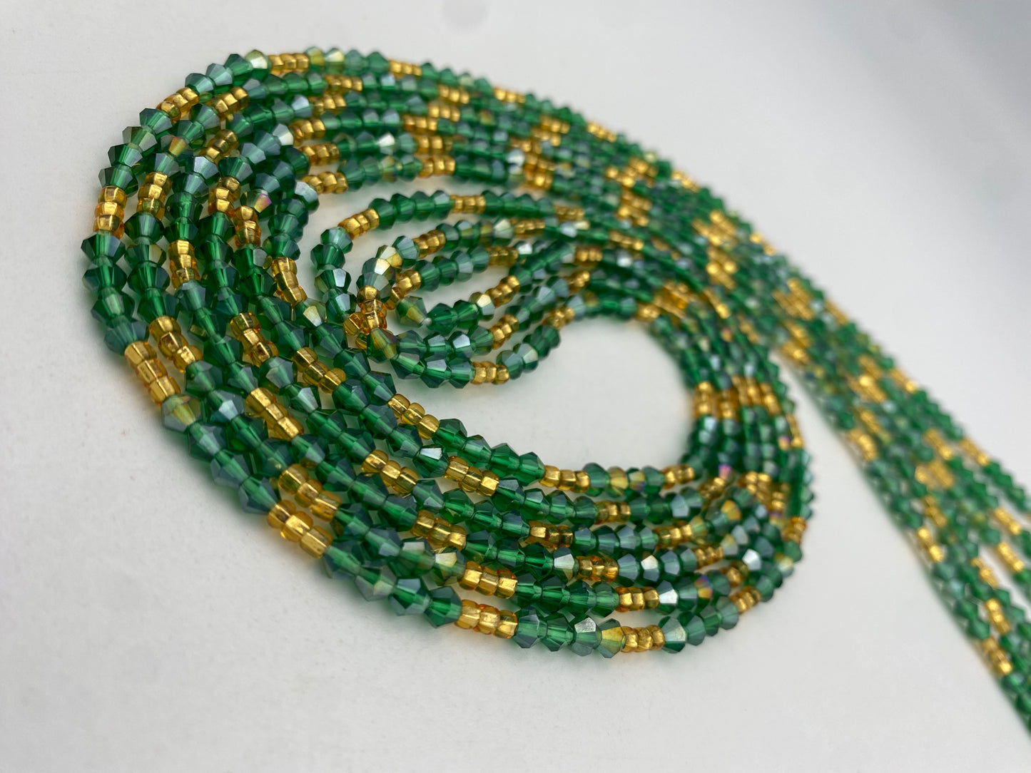 Variety of Crystal Waist Beads, Bicones, Mini crystal Waistbeads-  Choose your Color- Price Per Item - Tie On 40”-50”