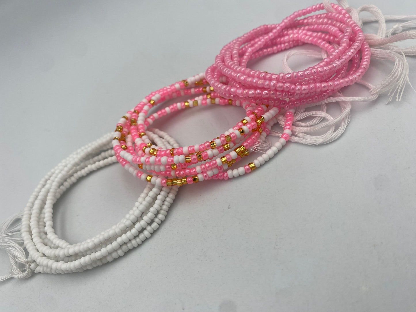 3 PC Waist Beads Set – 3 Piece Tie-On African Waist Beads for Women- Choose your set-  (45”-50”)