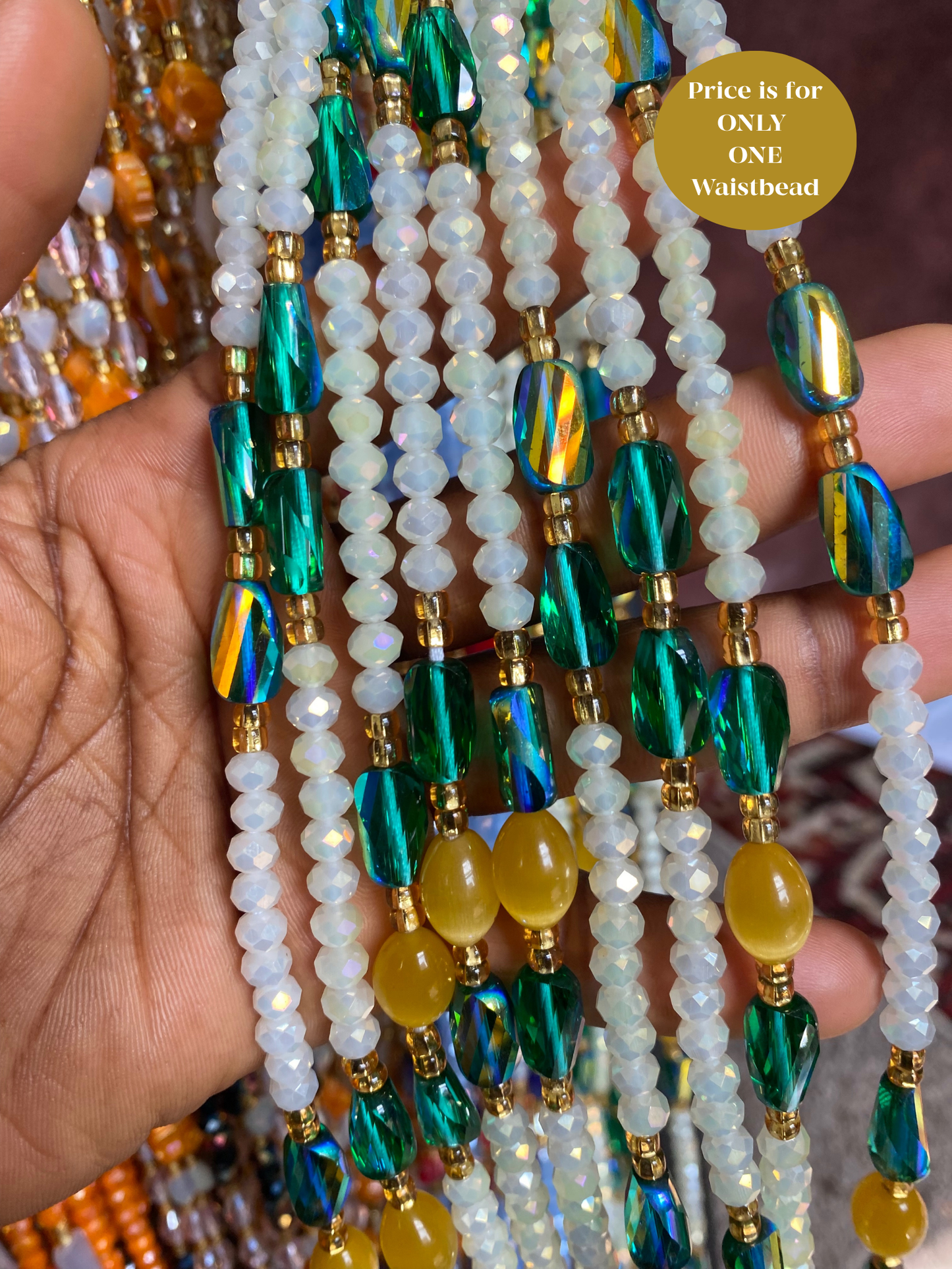 Crystal Waist Bead- Price Per Waistbead- Add to Cart- Tie On- 45”