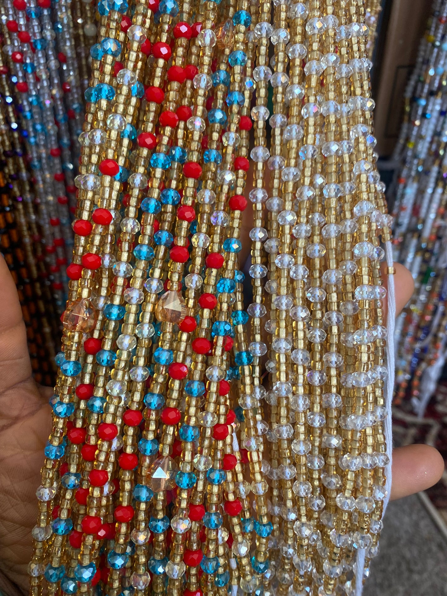 Wholesale Crystal Waist Beads- Tie On 45”-50”