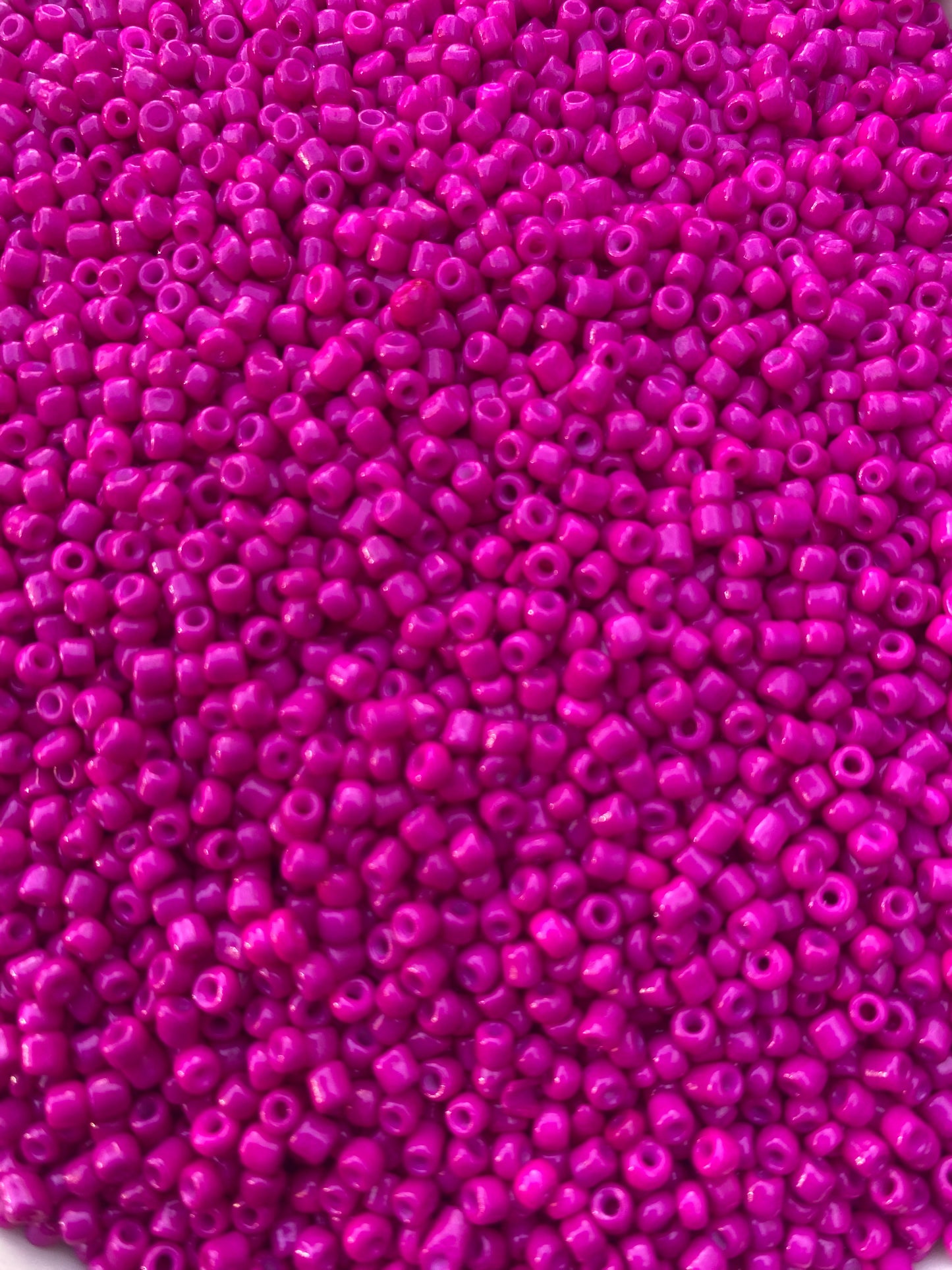 3mm- 8/0 Pink beads, Fuchsia Pink beads, 8/0 Seed Beads Glass Beads, 450 Grams,