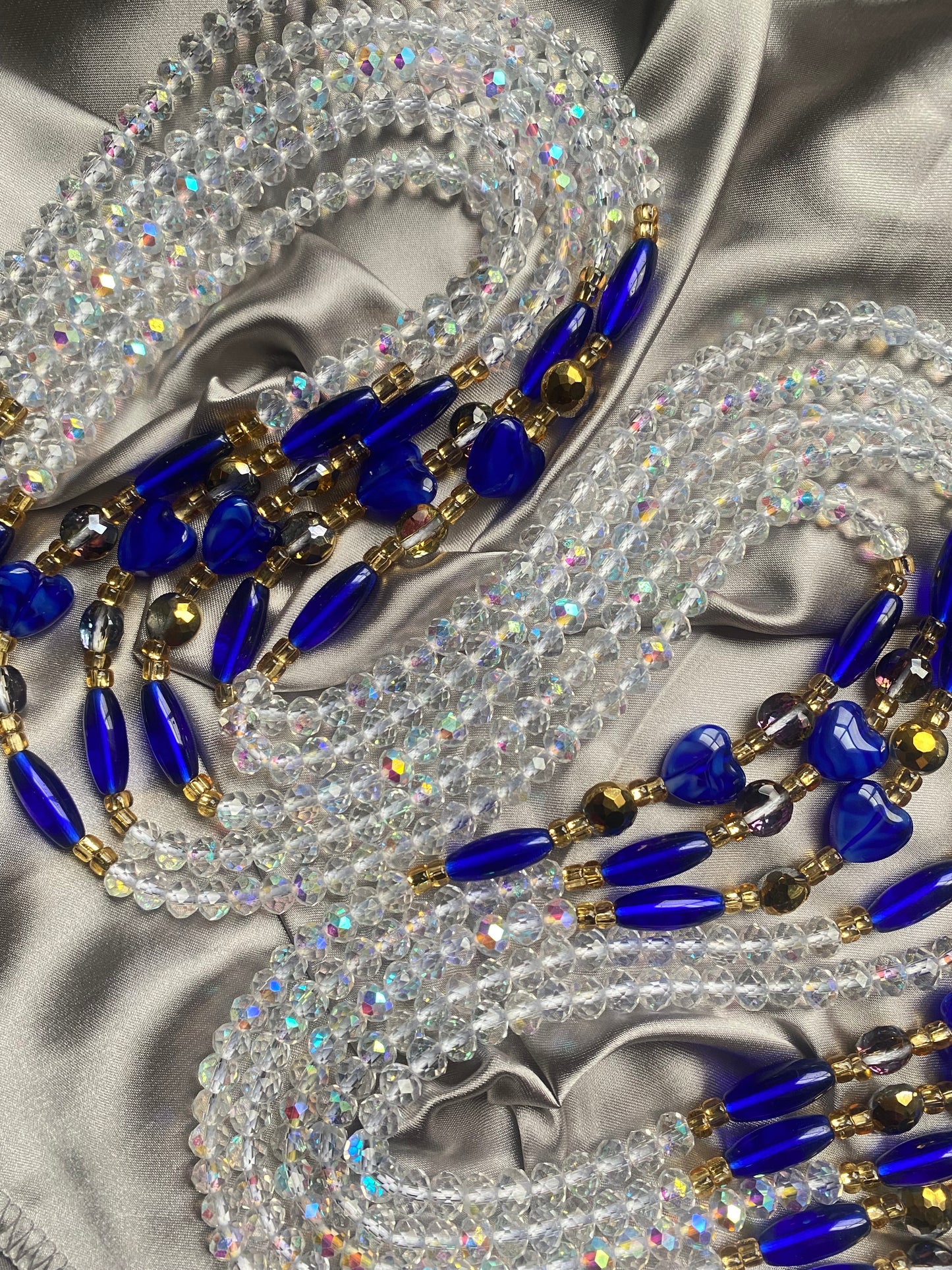 Sapphire Serenity Bloom WaistBeads ~ Luxury Crystal Waistbeads