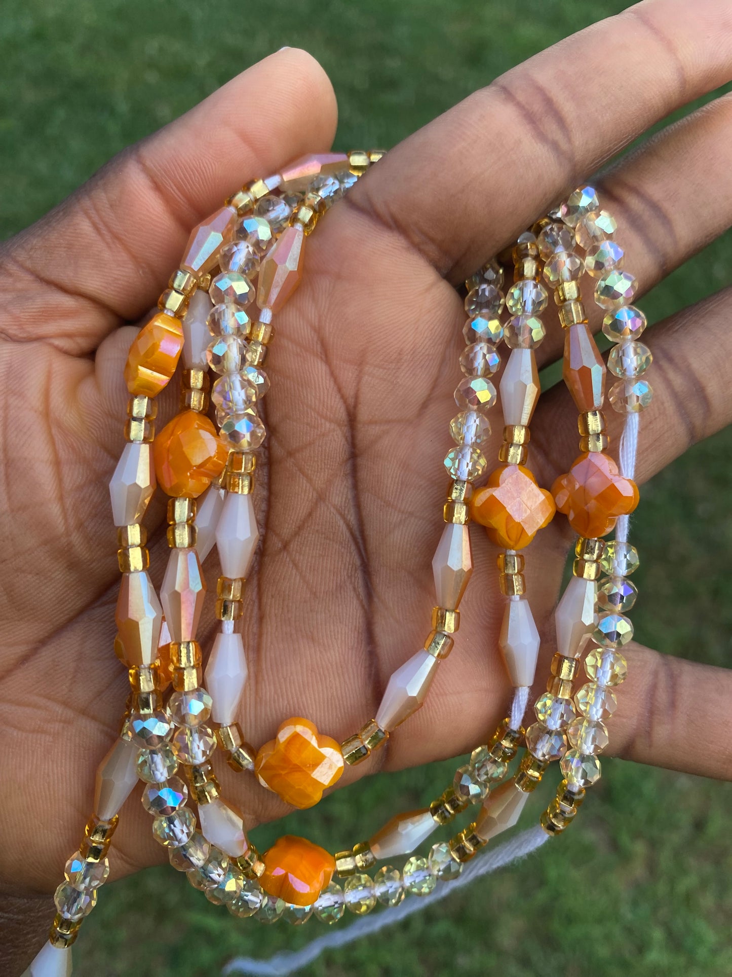 Sunset Nectar~ Crystal Waist Bead- Price Per Waistbead- Add to Cart- Tie On- 45”