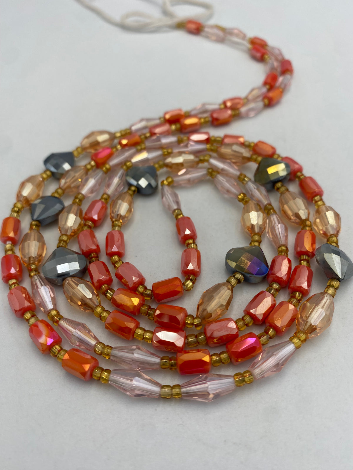 Orange Crystal Waist Bead 45”| 1 PC