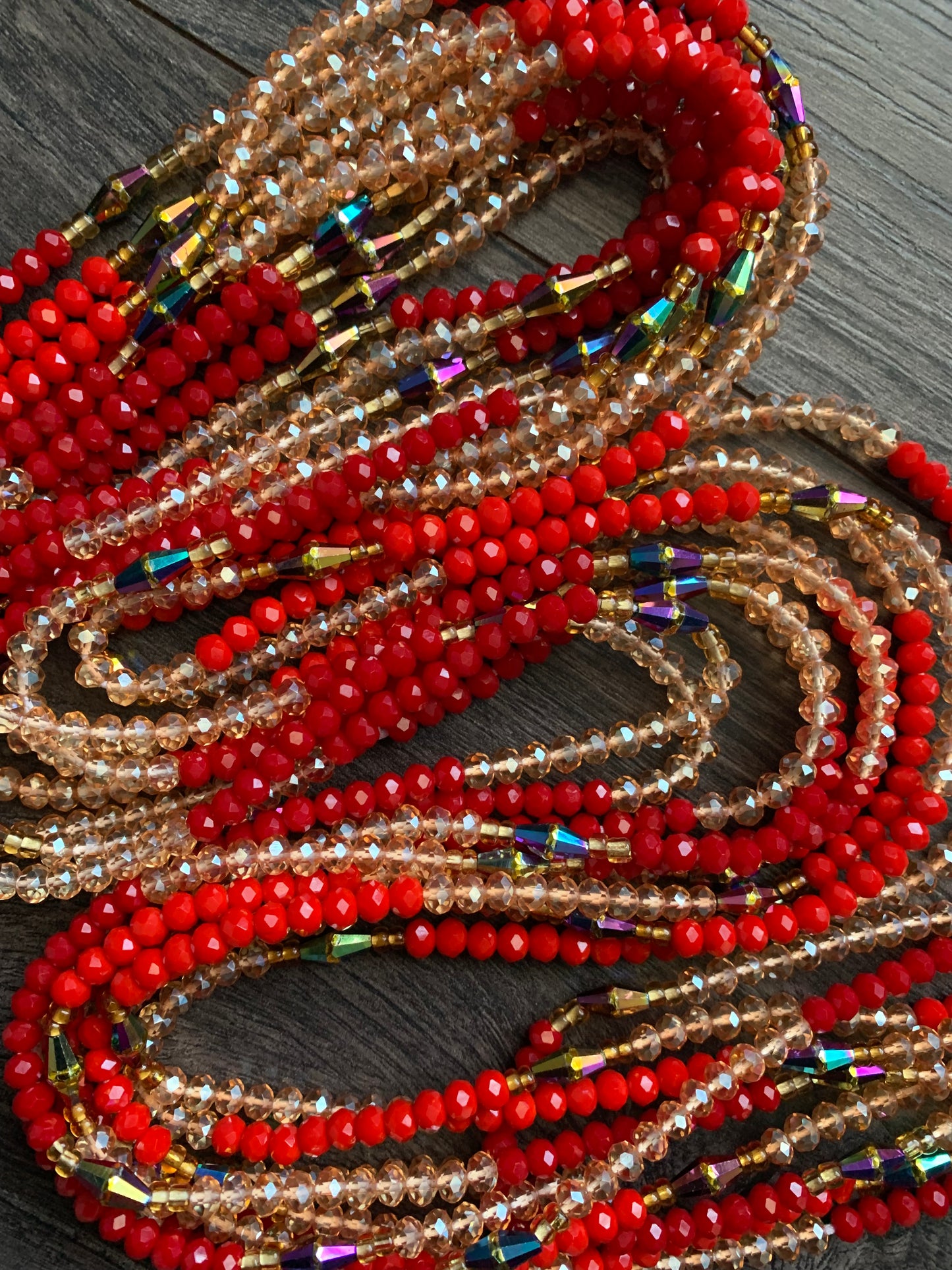 Scarlet Sparkle ~ Crystal Waist Bead