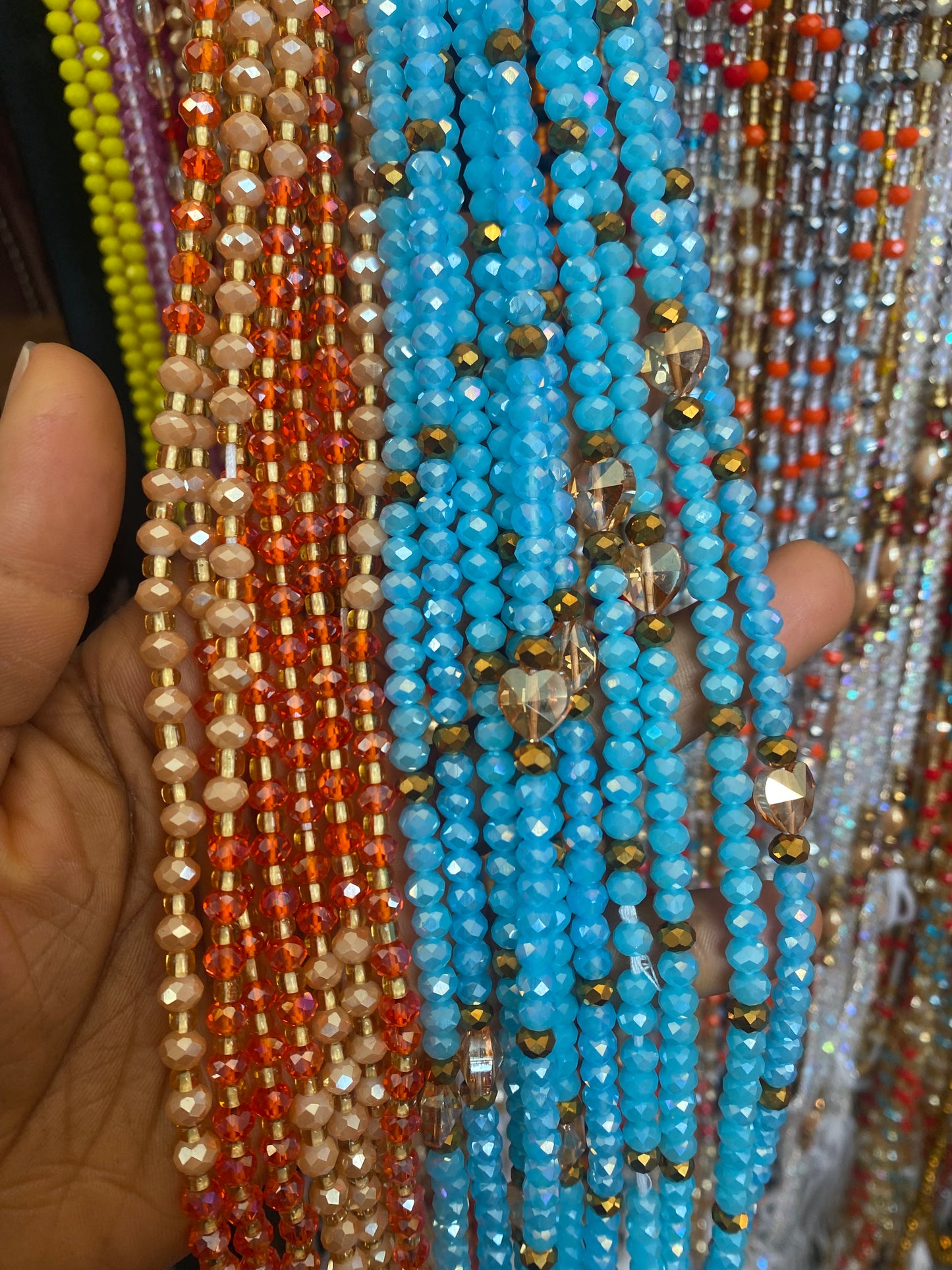 Wholesale Crystal Waist Beads- Tie On 45”-50”