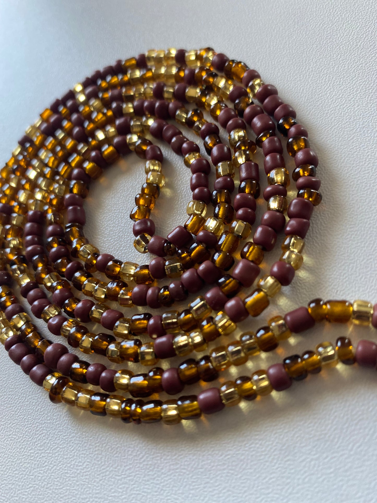 Brown~ Waist Bead- Earth tone waistBeads - body jewelry 45”-50”
