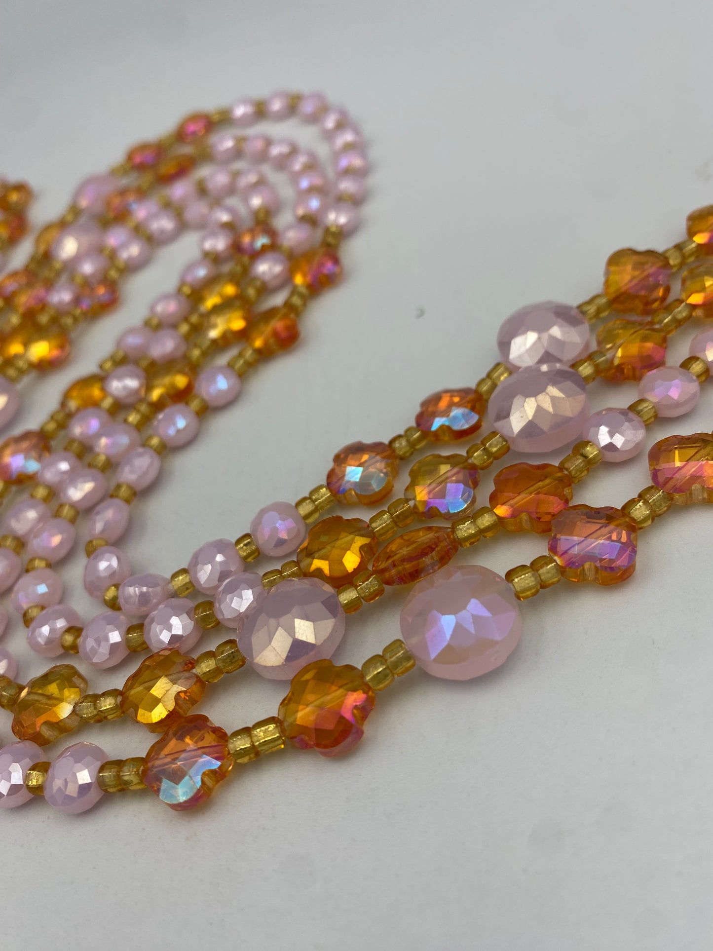 Hannah - Pink Luxury Crystal Waistbeads- Price per Waistbead- Tie On