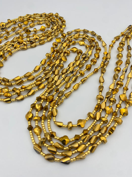 Luxe Gold ~ Luxury Crystal Waistbeads- Tie On