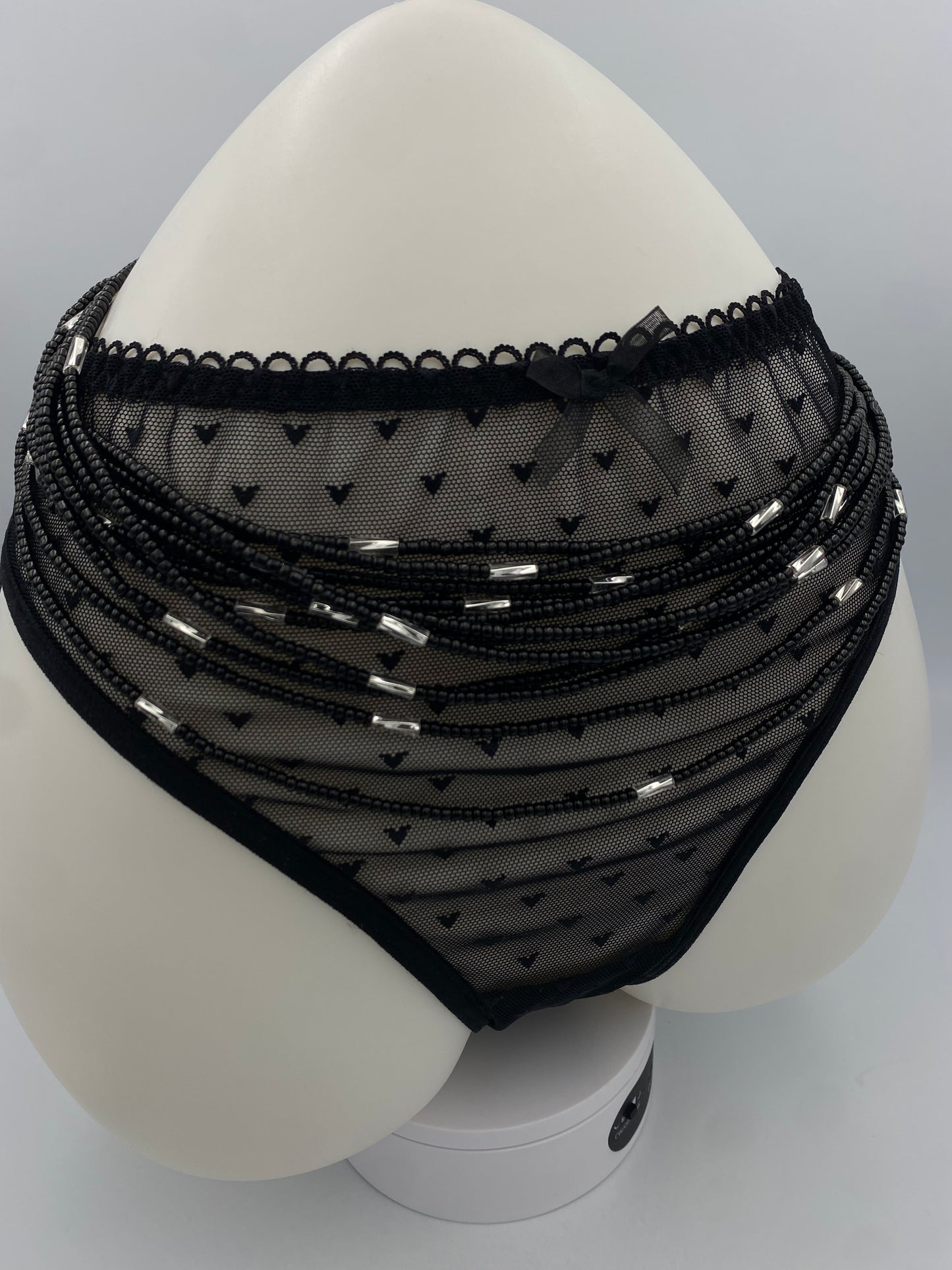 Black & Silver  Waist Beads | African Body Jewelry | Price per Waist Bead (45”-50”) – Tie-On