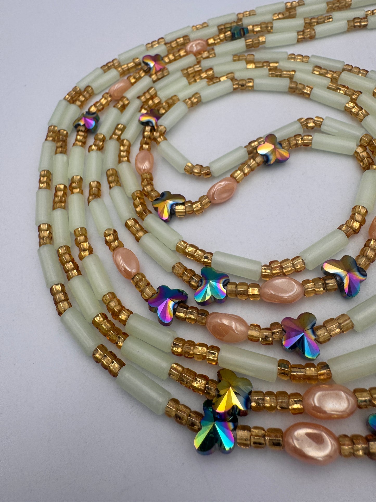 Glow in the dark Waist Beads- African Waistbeads-Tie On 45"- 50"- Price Per Waist Bead- Add to Cart Now