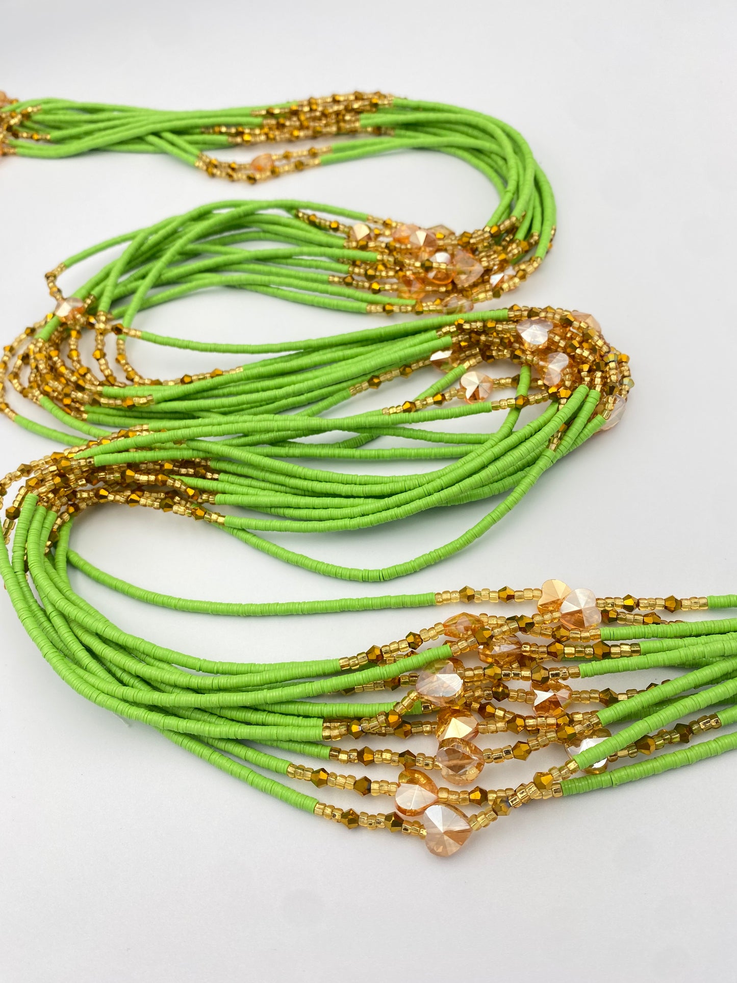 Vinyl Waist Bead- Clay beads- Flat disc waistbeads- 45”- 50”