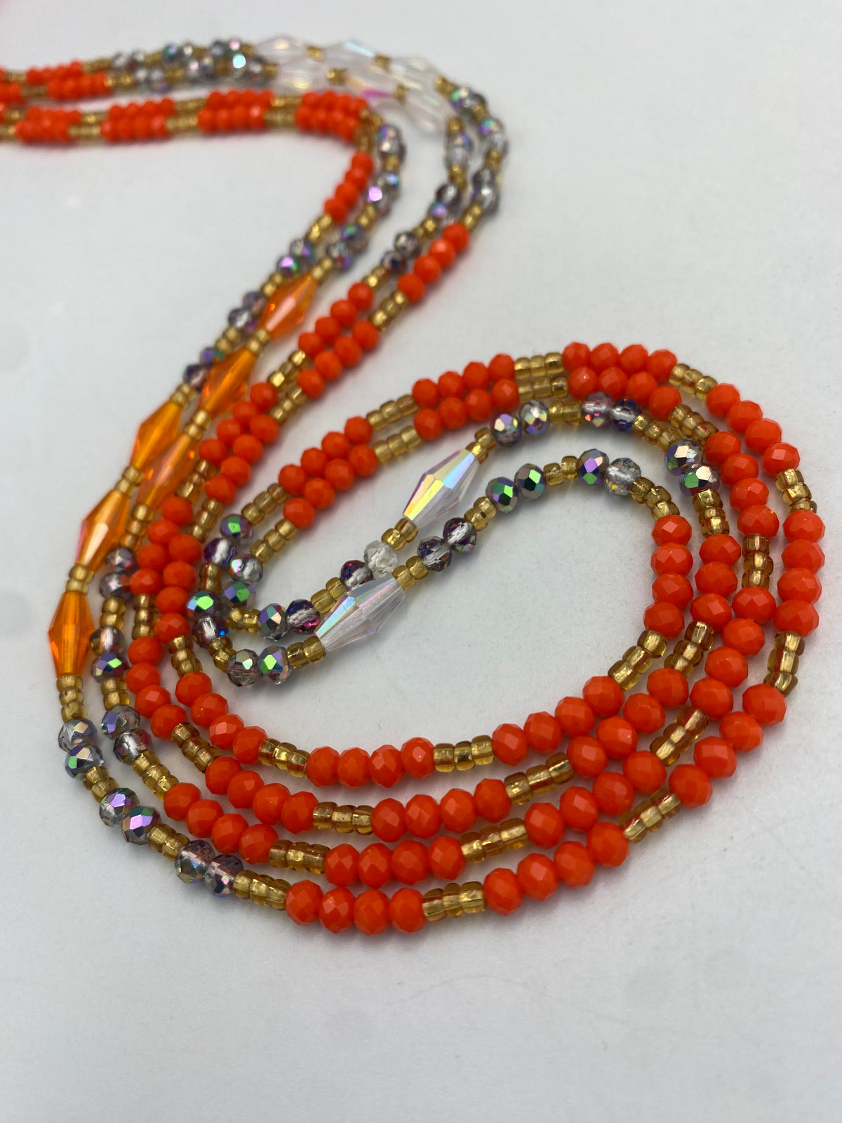 Orange Mini Crystal Waist Bead 45”| 1 PC