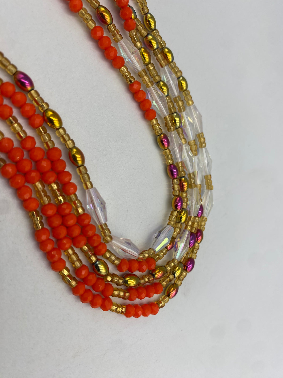 Orange Mini Crystal Waist Bead 45”| 1 PC