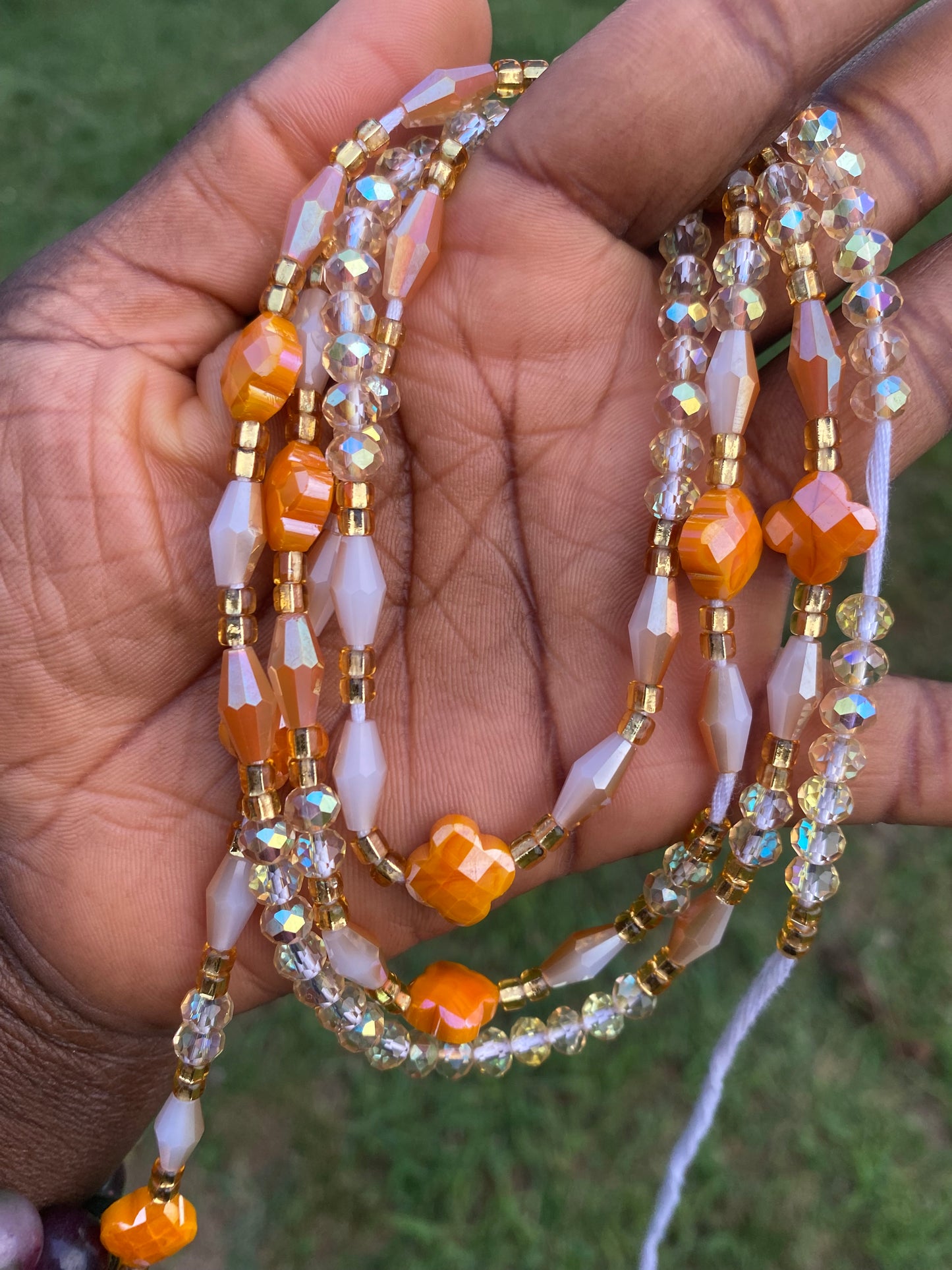 Sunset Nectar~ Crystal Waist Bead- Price Per Waistbead- Add to Cart- Tie On- 45”