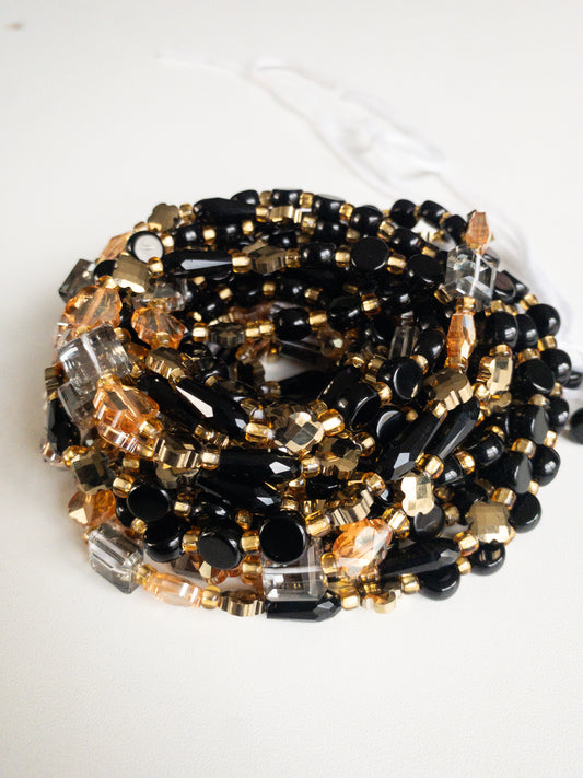 Black Rosa ~ Luxury Crystal Waist Beads