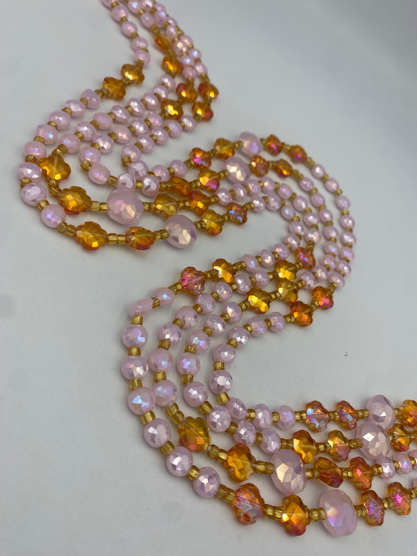 Hannah - Pink Luxury Crystal Waistbeads- Price per Waistbead- Tie On