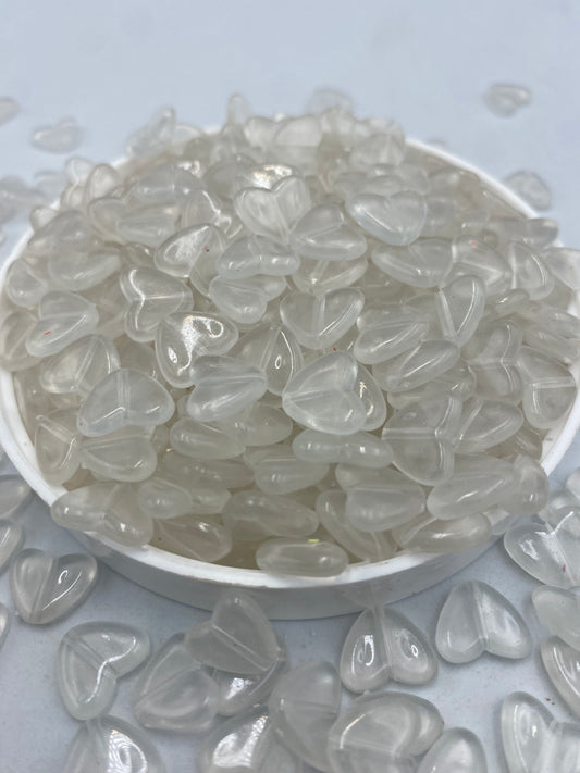 Soft Glow-In-The Dark Love, Bulk Beads for Jewelry making 400- 425 PCs- Hearts per pack