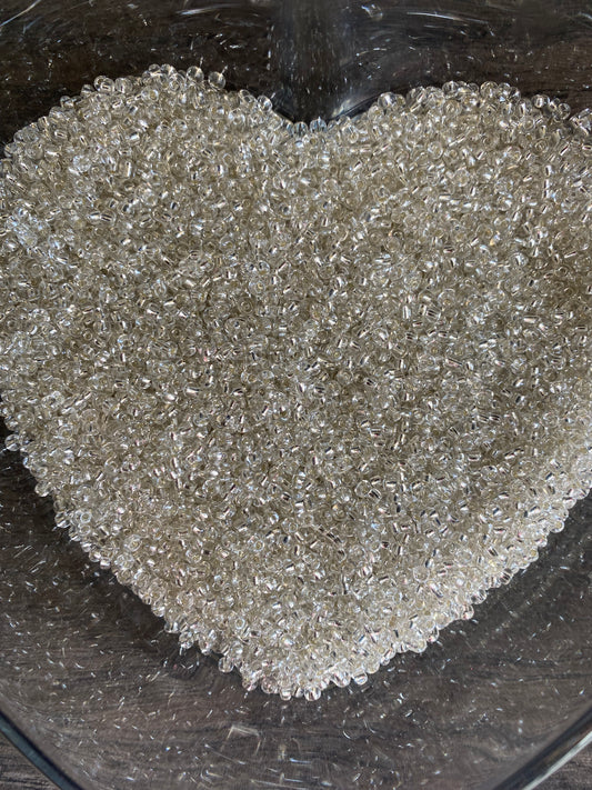3mm- 8/0 beads,  Silver beads, 8/0 Seed Beads Glass Beads, 450 Grams,