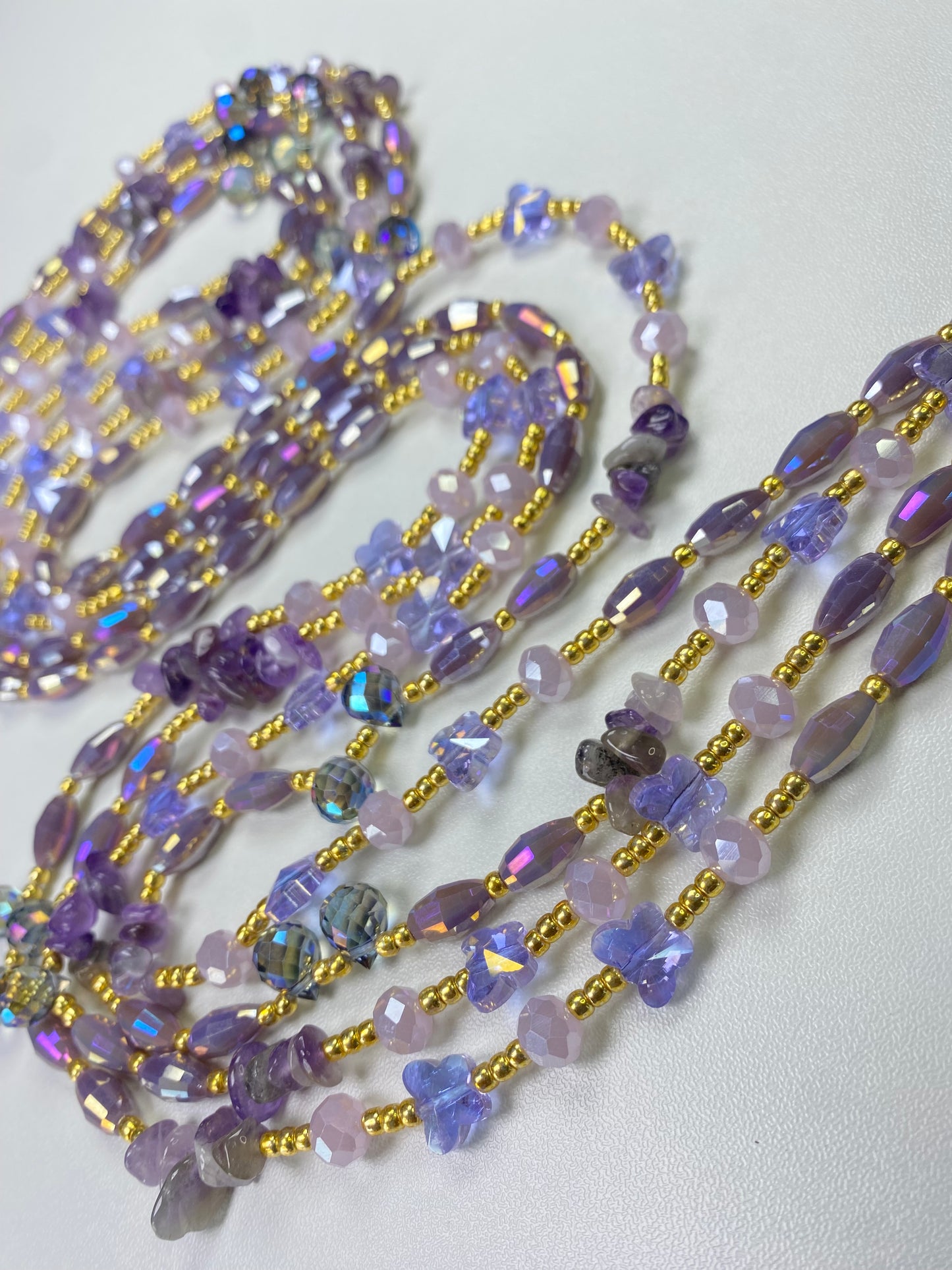 Amethyst- Luxury Crystal Waistbeads- Natural stone waistbead