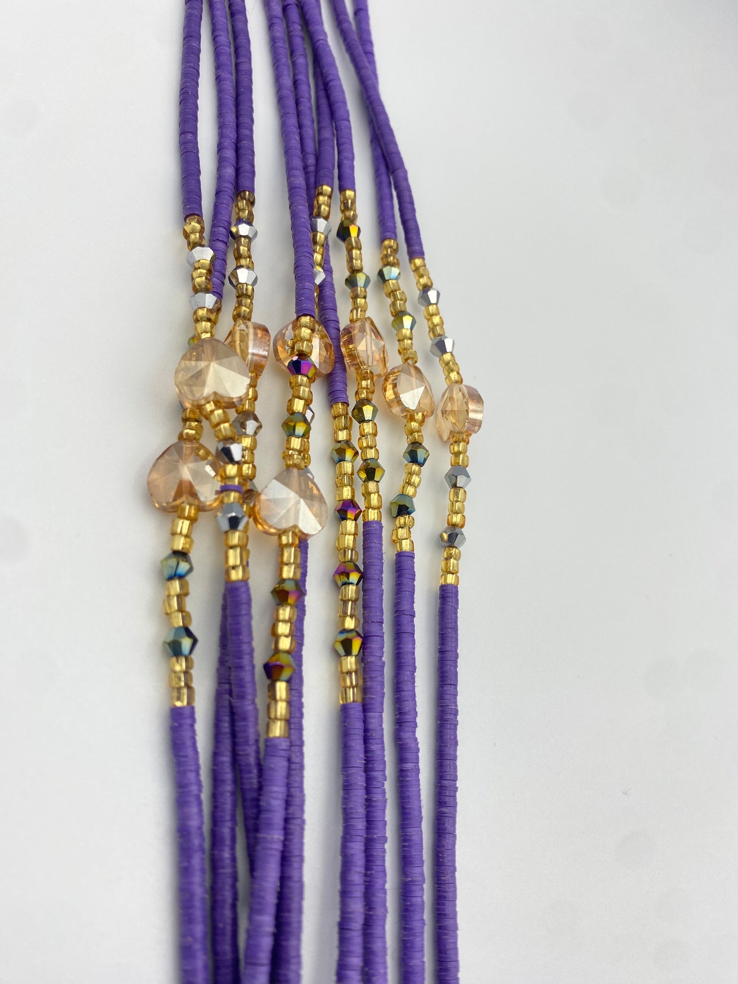 Vinyl Waist Bead- Clay beads- Flat disc waistbeads- 45”- 50”