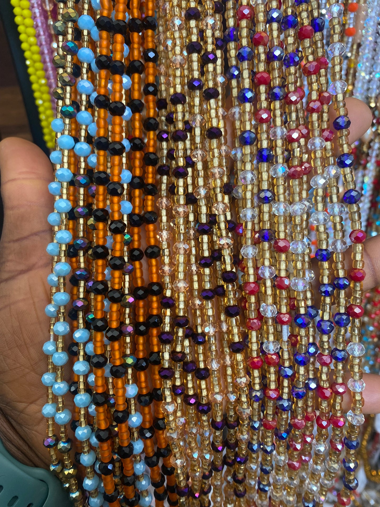 Wholesale Crystal Waist Beads- Tie On 45”-50”