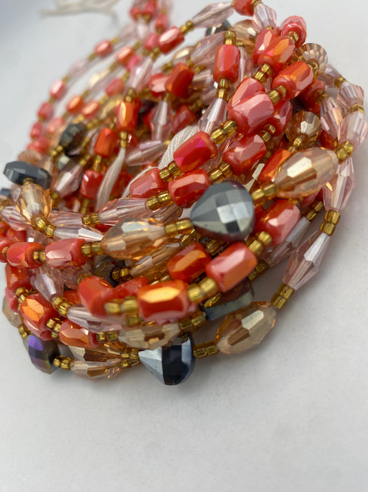 Orange Crystal Waist Bead 45”| 1 PC