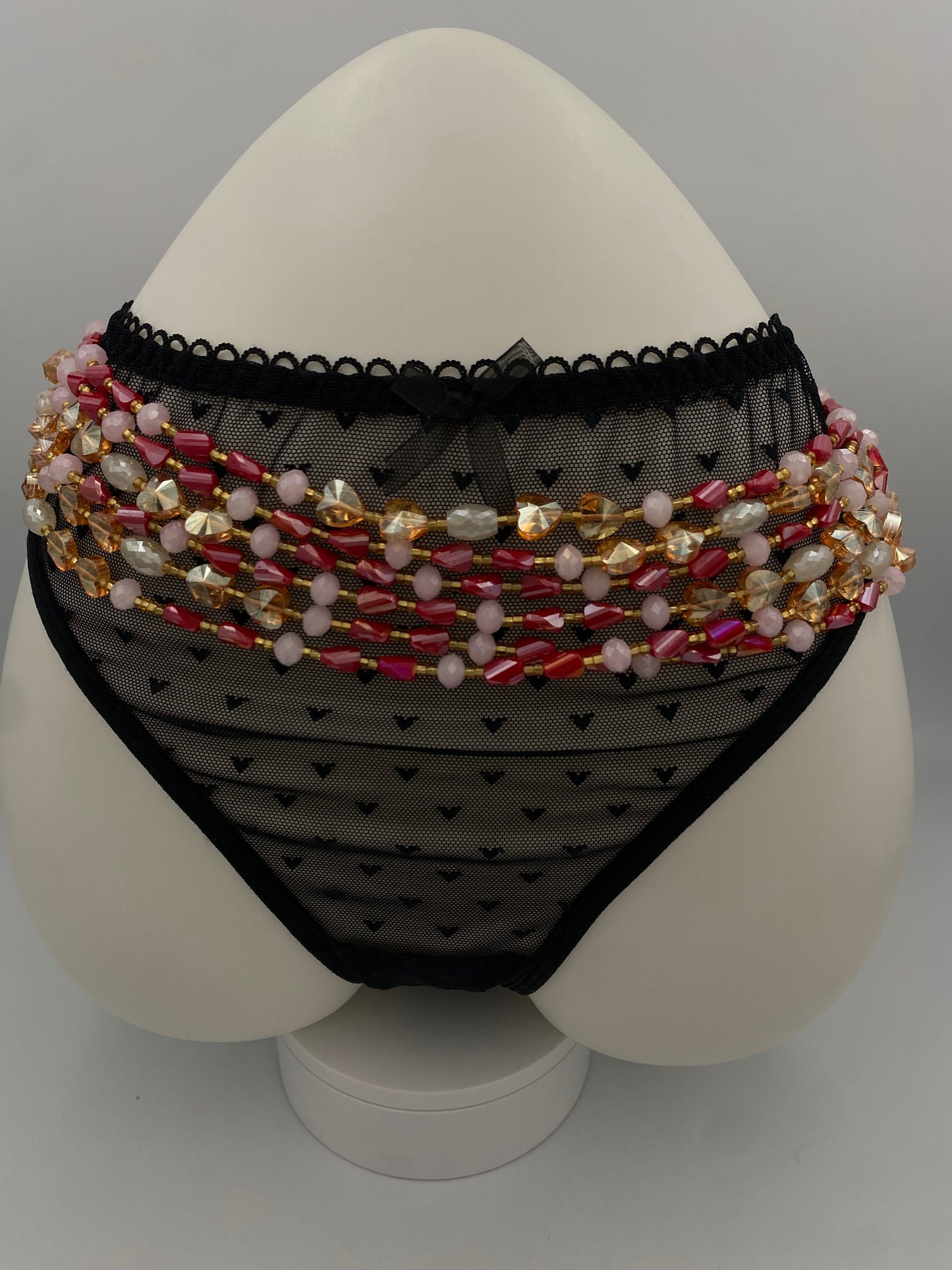 Ruby Luxury Tie-On Waist Beads | Faith-Inspired Body Jewelry | Handmade Waist Beads for Women 45Inches |