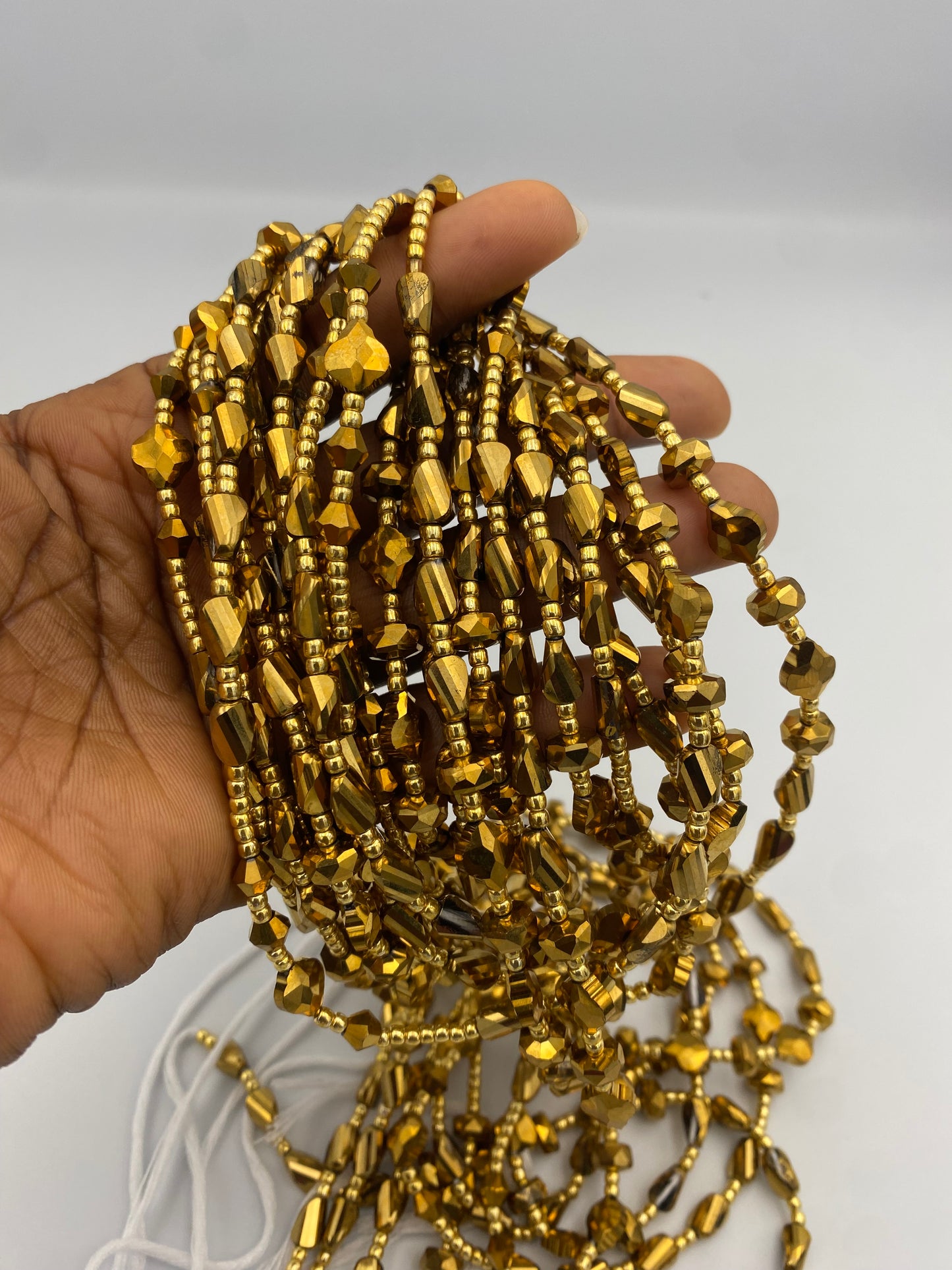 Luxe Gold ~ Luxury Crystal Waistbeads- Tie On