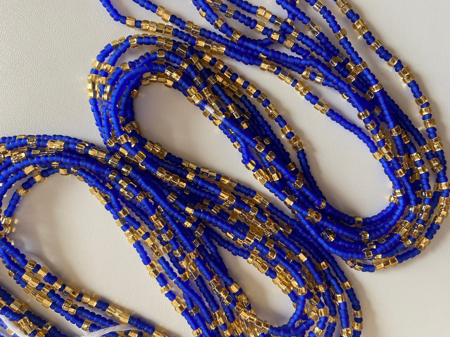 Blue & Gold Waist Bead