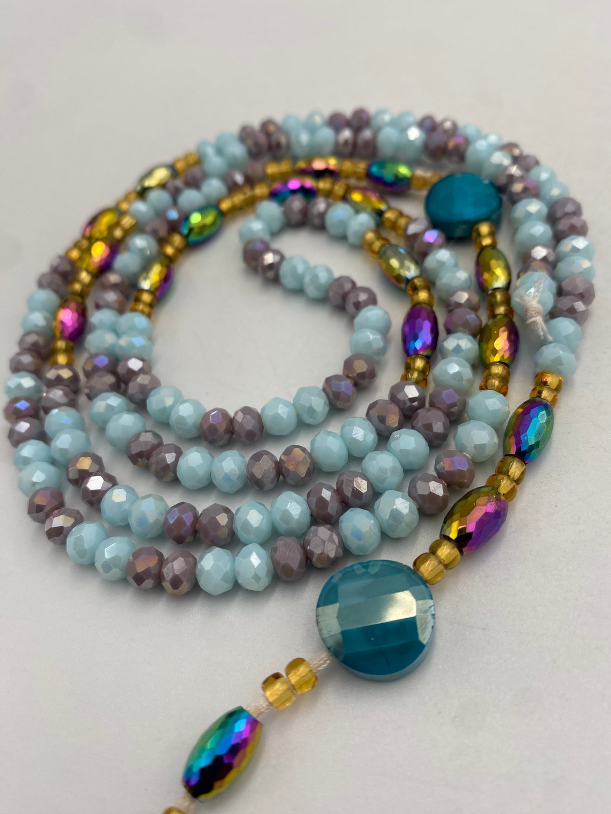 Blue & Gray Luxury Crystal Waist Bead 45”| 1 PC