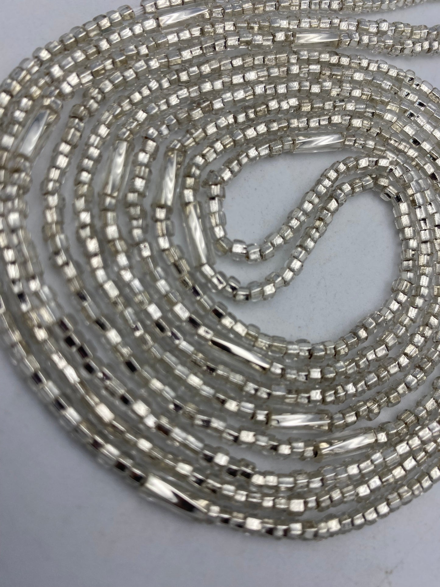 Silver Waist Beads | African Body Jewelry | Price per Waist Bead (45”-50”) – Tie-On (Copy)