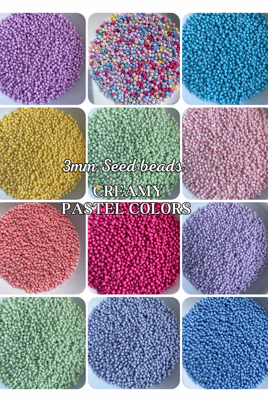 3mm or 8/0 Pastel Seed Beads, Premium Quality Glass Beads for Jewelry Making, Beads; Seed Beads in Creamy Colors, crafting supplies - 660pcs